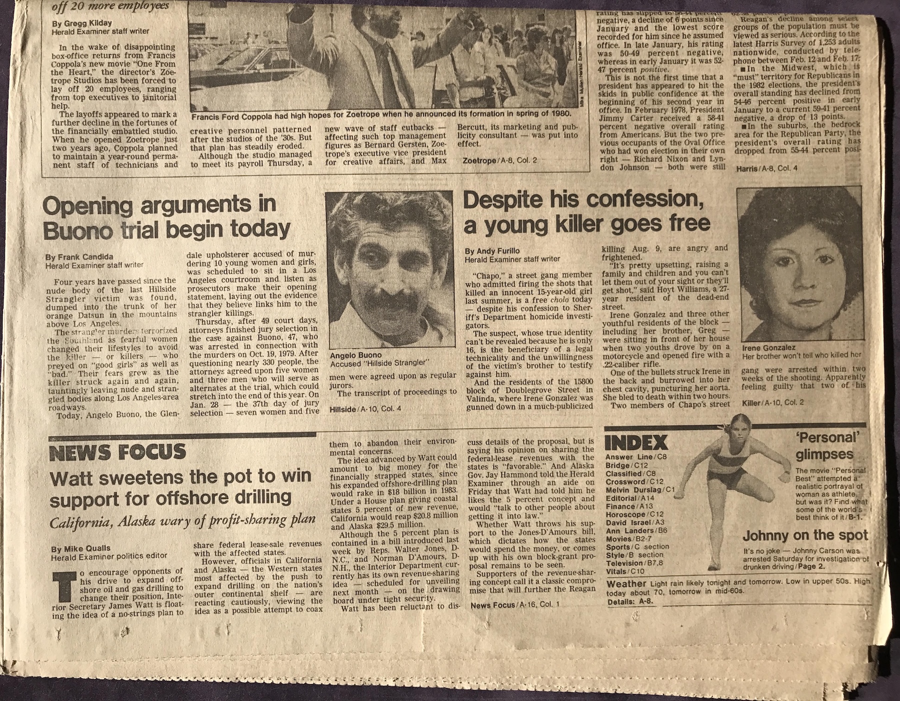 Los Angeles Herald March 1982 Angelo Buono Trial Hillside Stranglers image 2