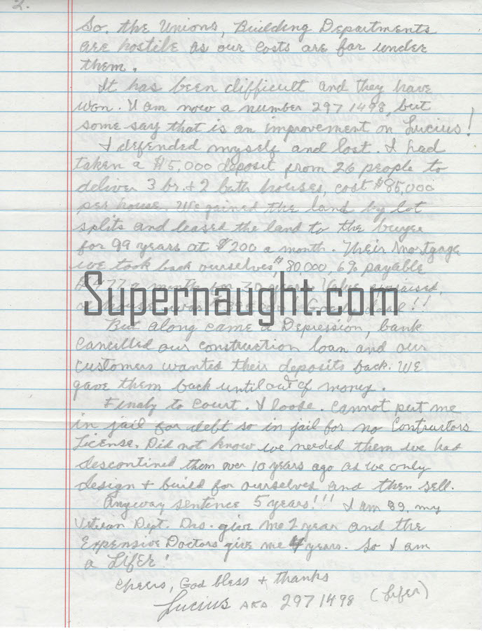 Lucius Foster Letter and Envelope Both Signed image 2
