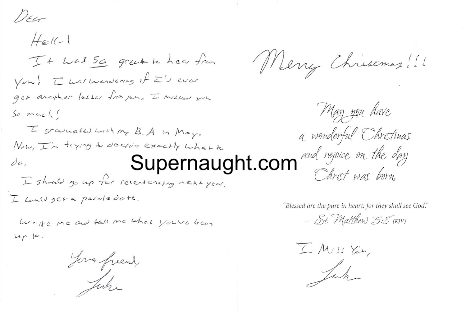 Luke Woodham Christmas Card and Envelope Set Both Signed