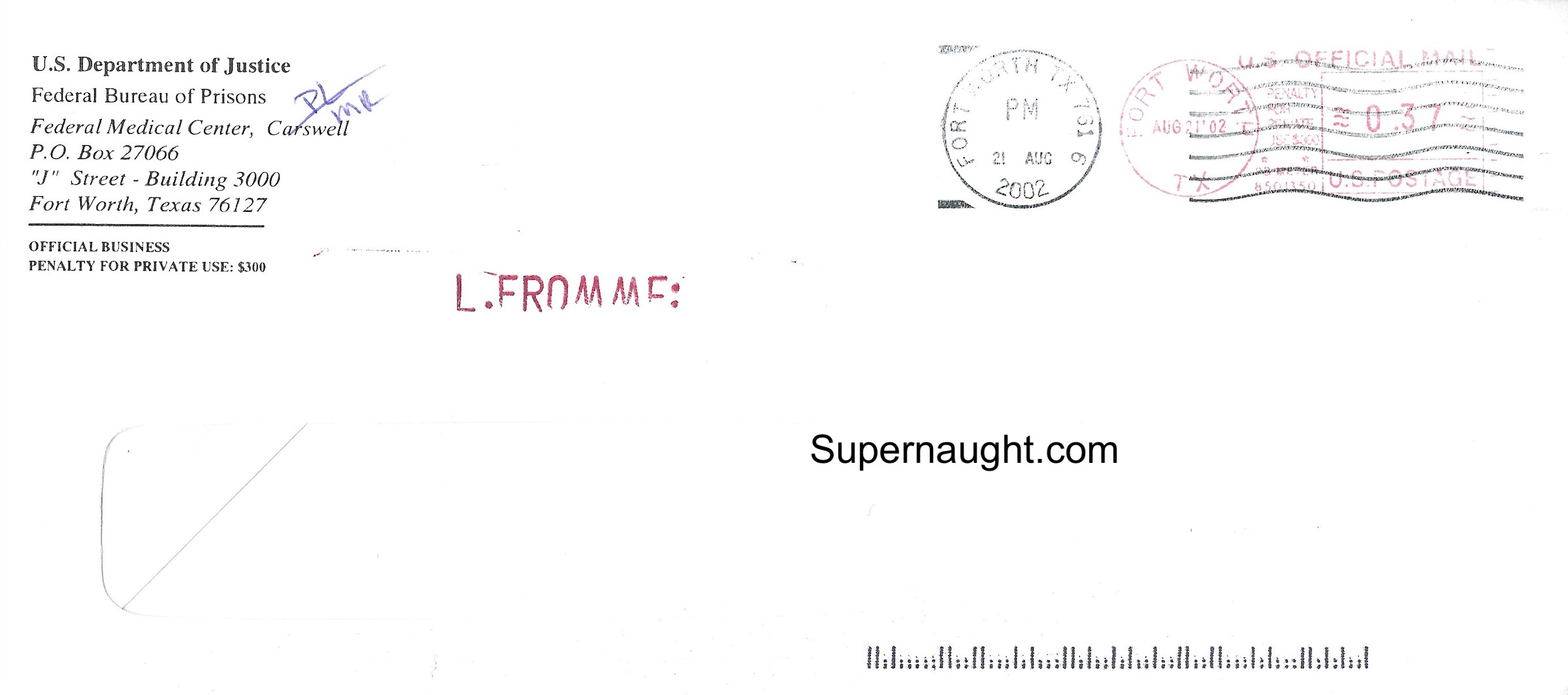 Lynette Fromme Prison Envelope