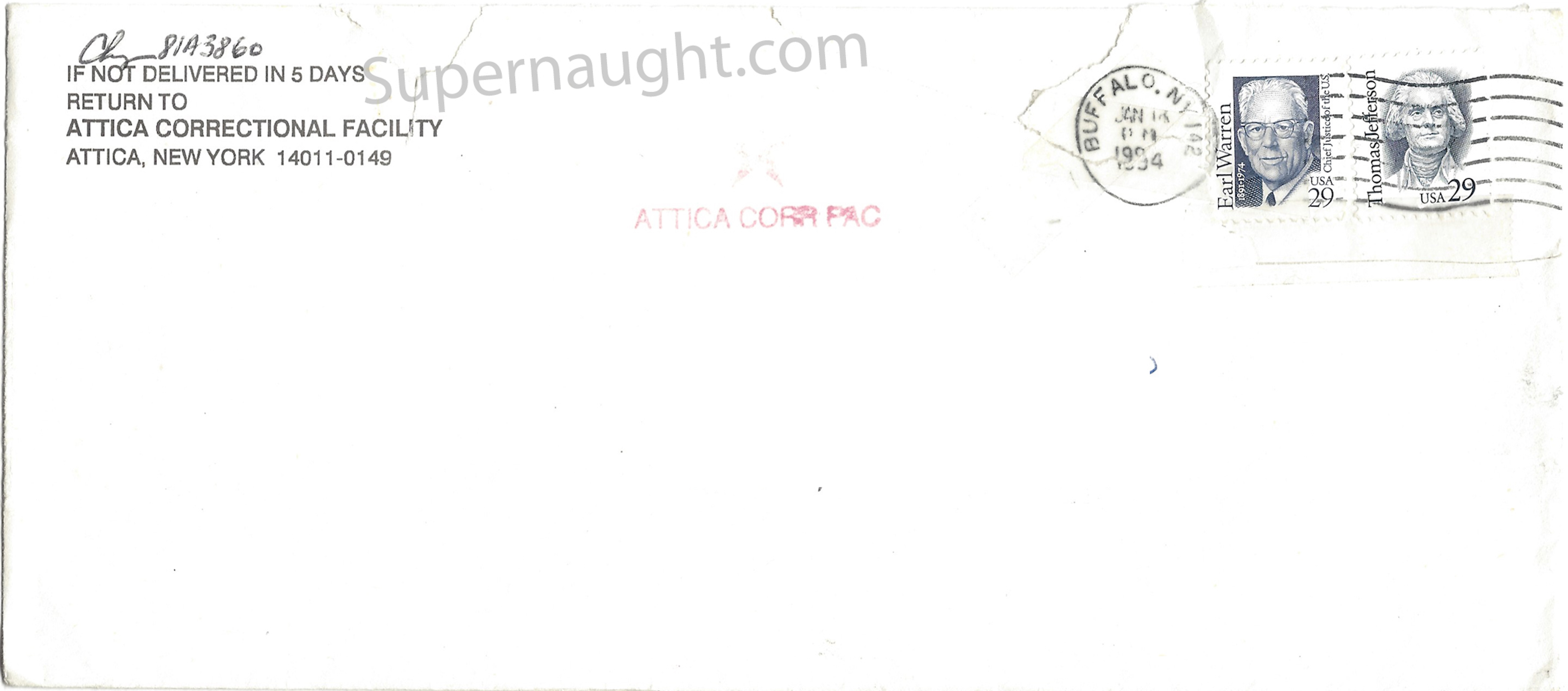 Mark David Chapman Signed Envelope