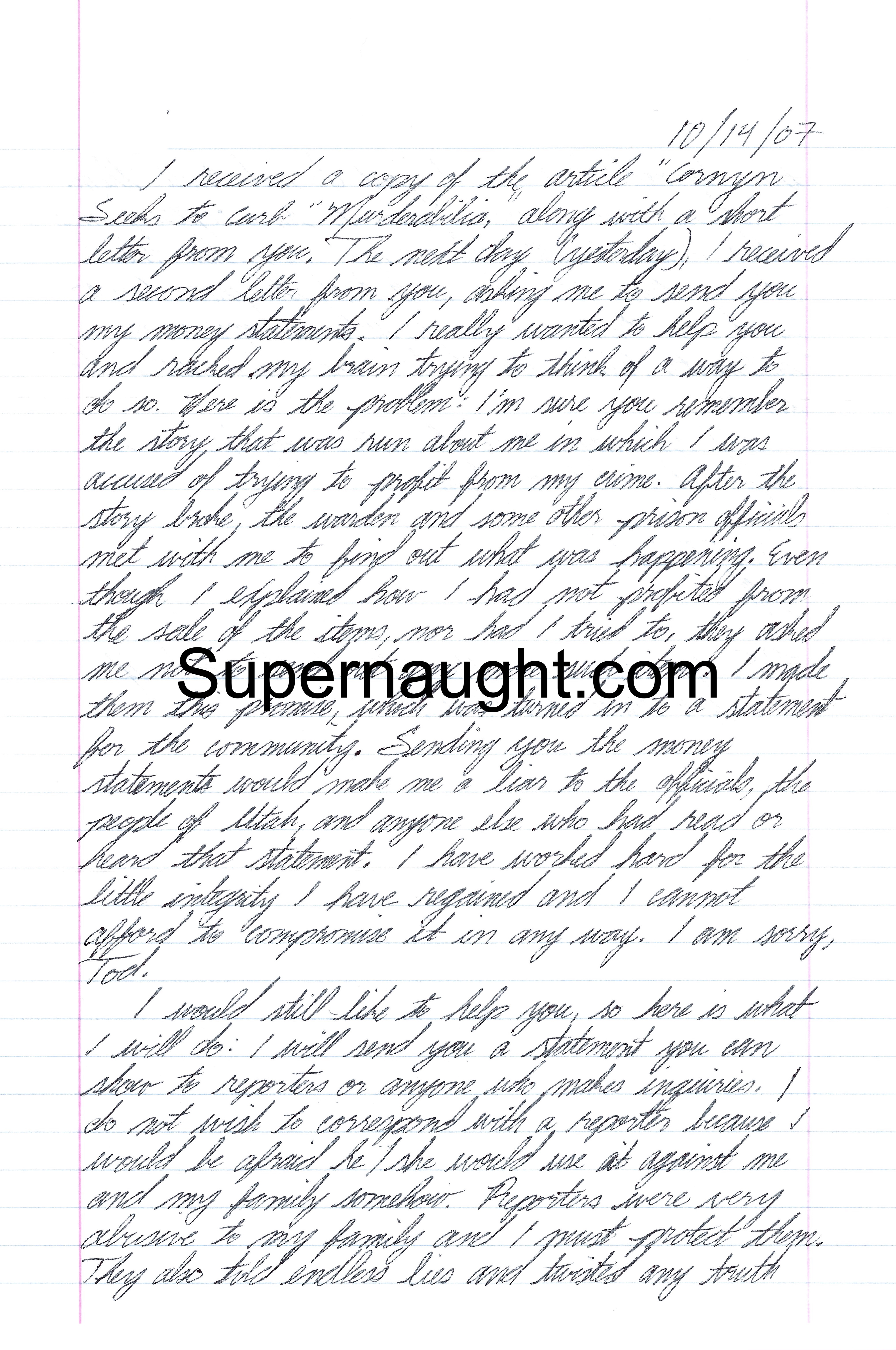 Mark Hacking Letter and Envelope Set Both Signed
