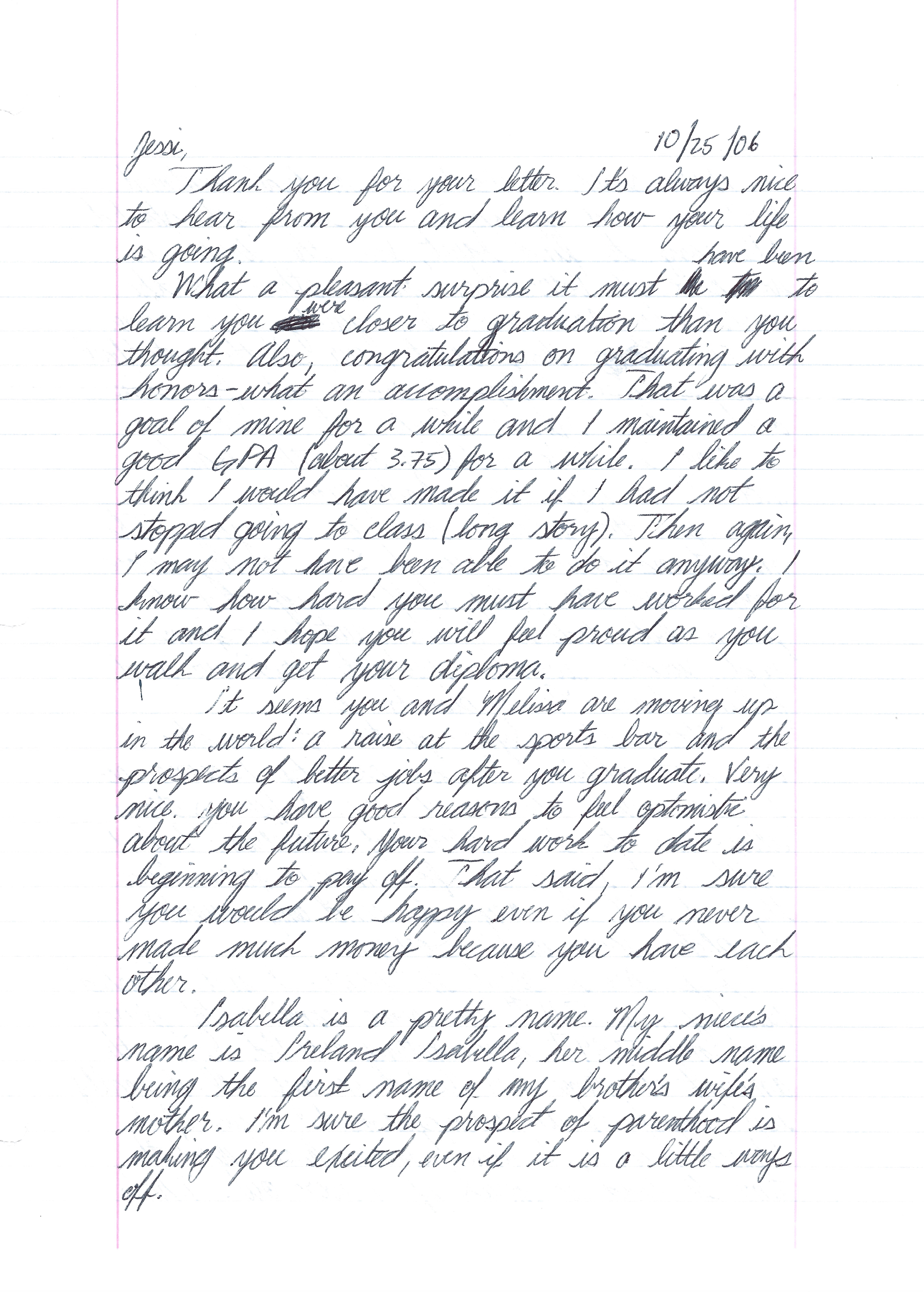 Mark Hacking Letter with Drawing and Envelope Set Both Signed