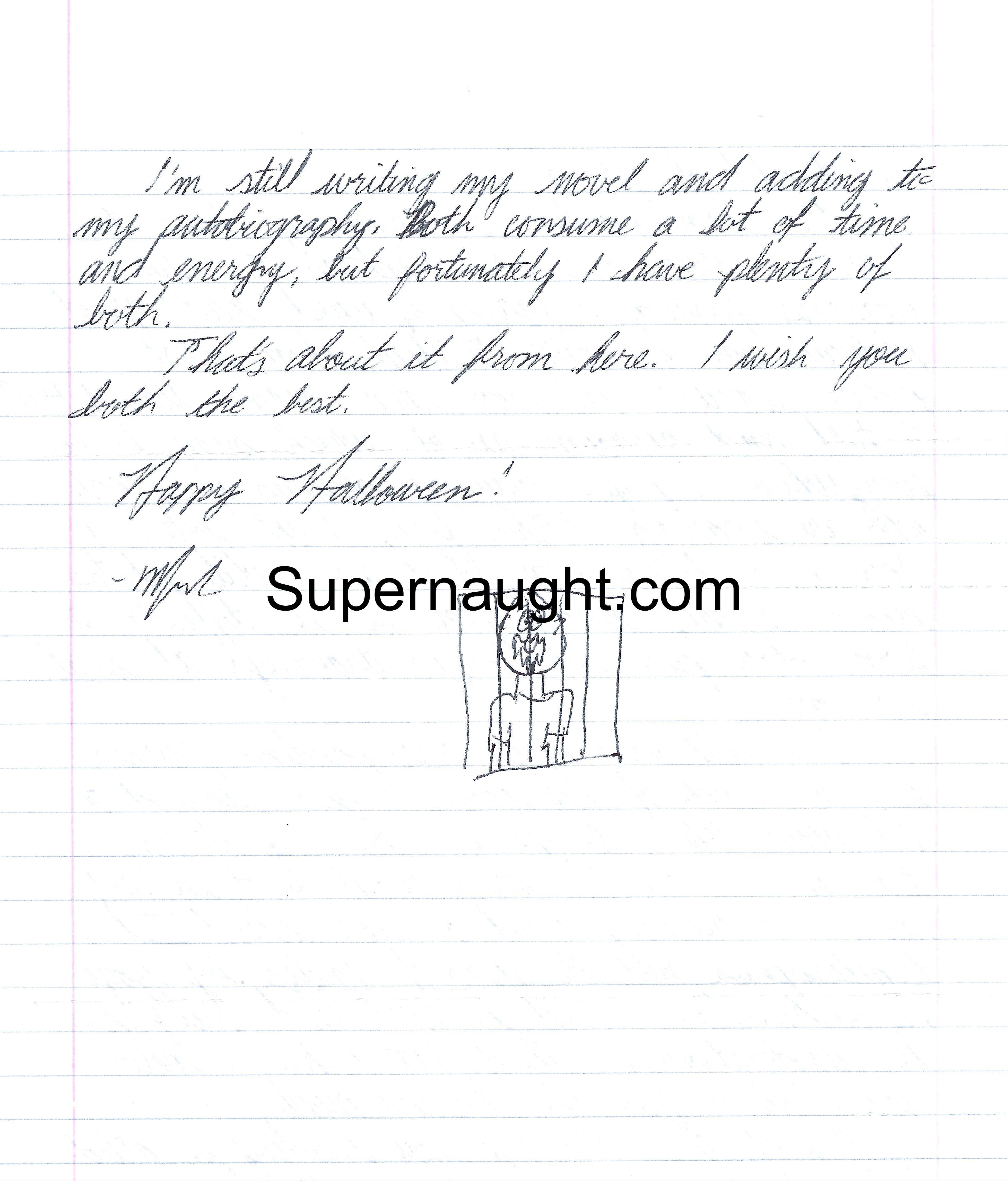 Mark Hacking Letter with Drawing and Envelope Set Both Signed image 4