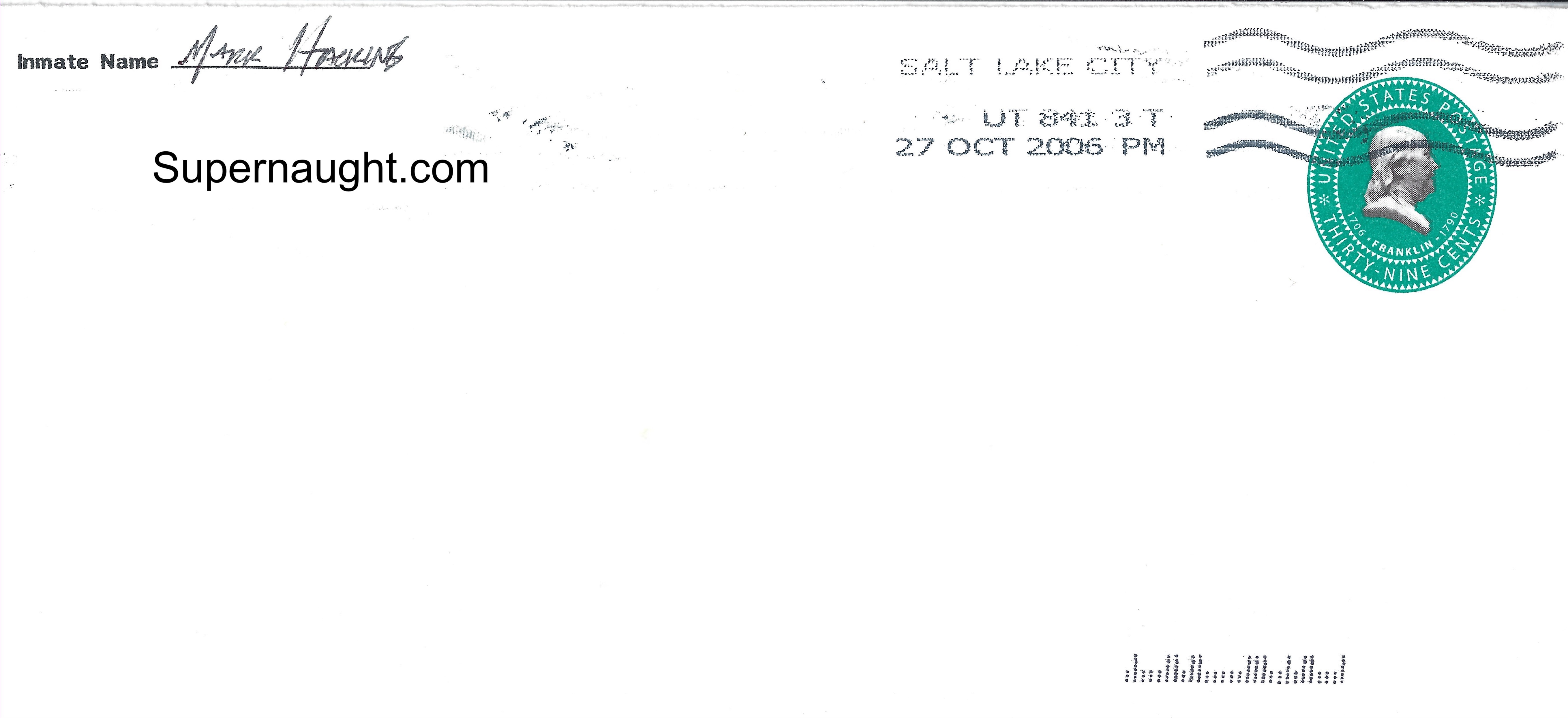 Mark Hacking Letter with Drawing and Envelope Set Both Signed image 5