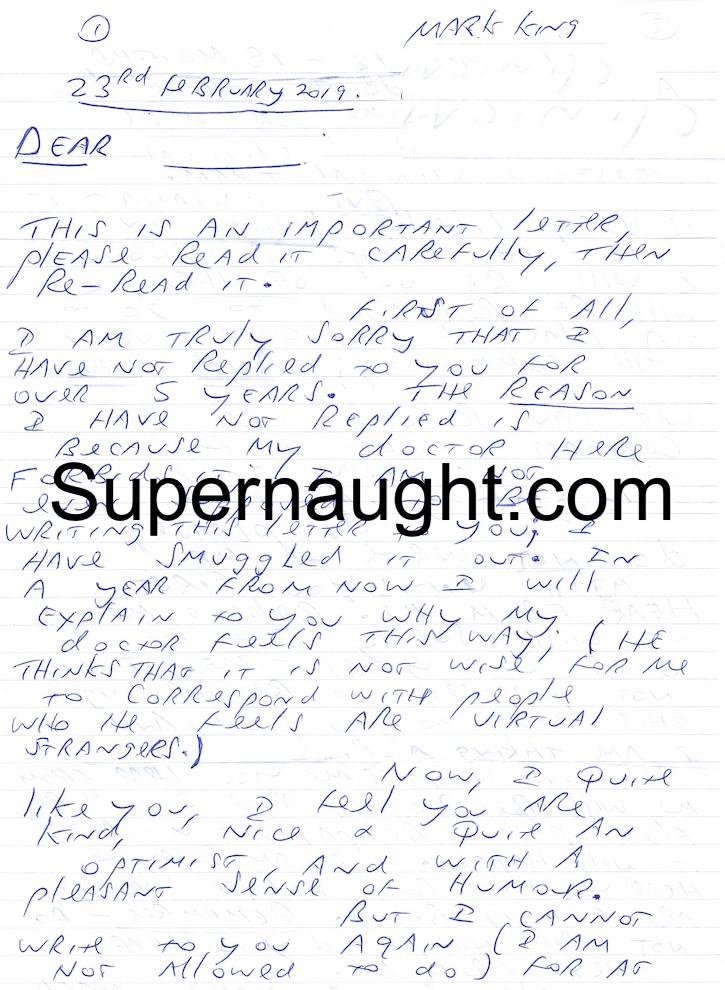 Mark Rowntree Signed Letter With Envelope