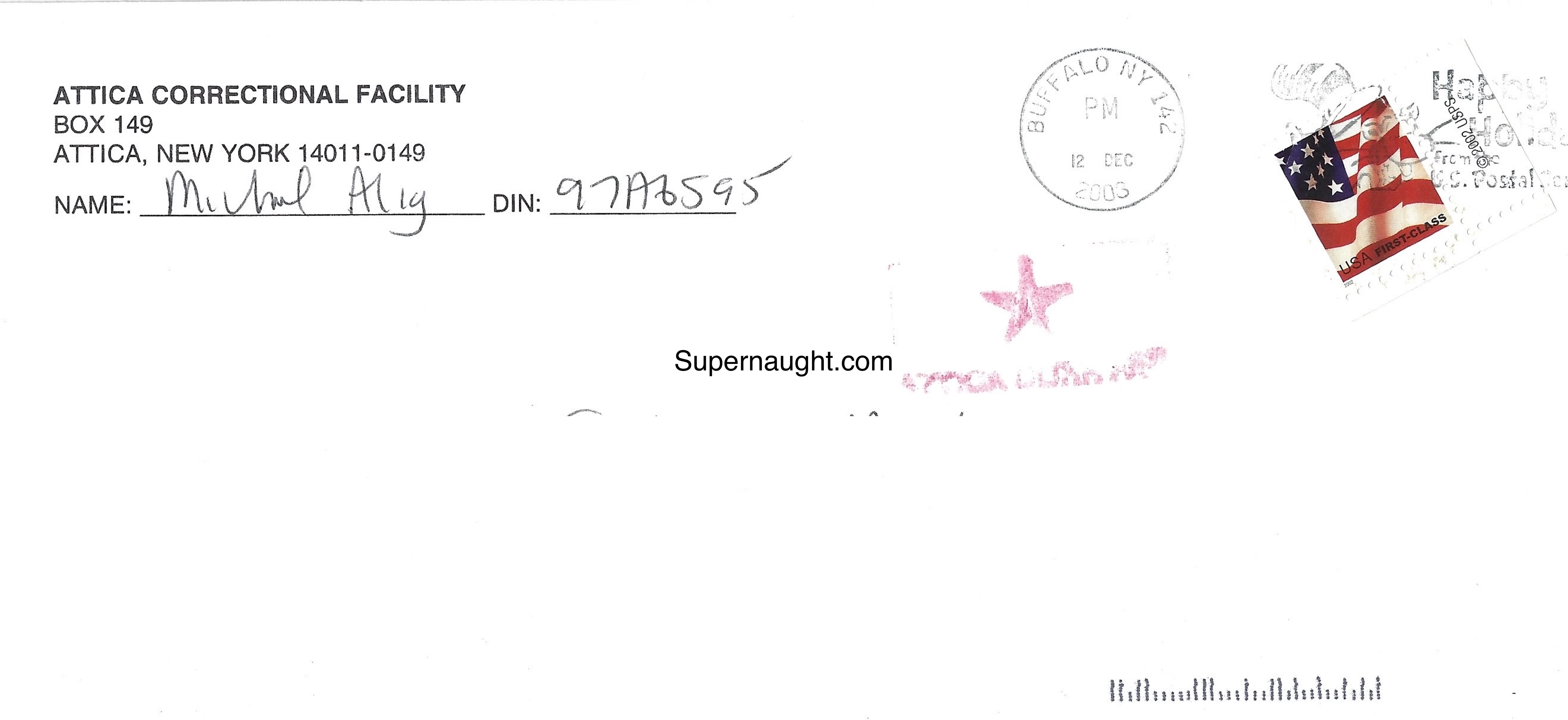 Michael Alig Envelope Signed Twice