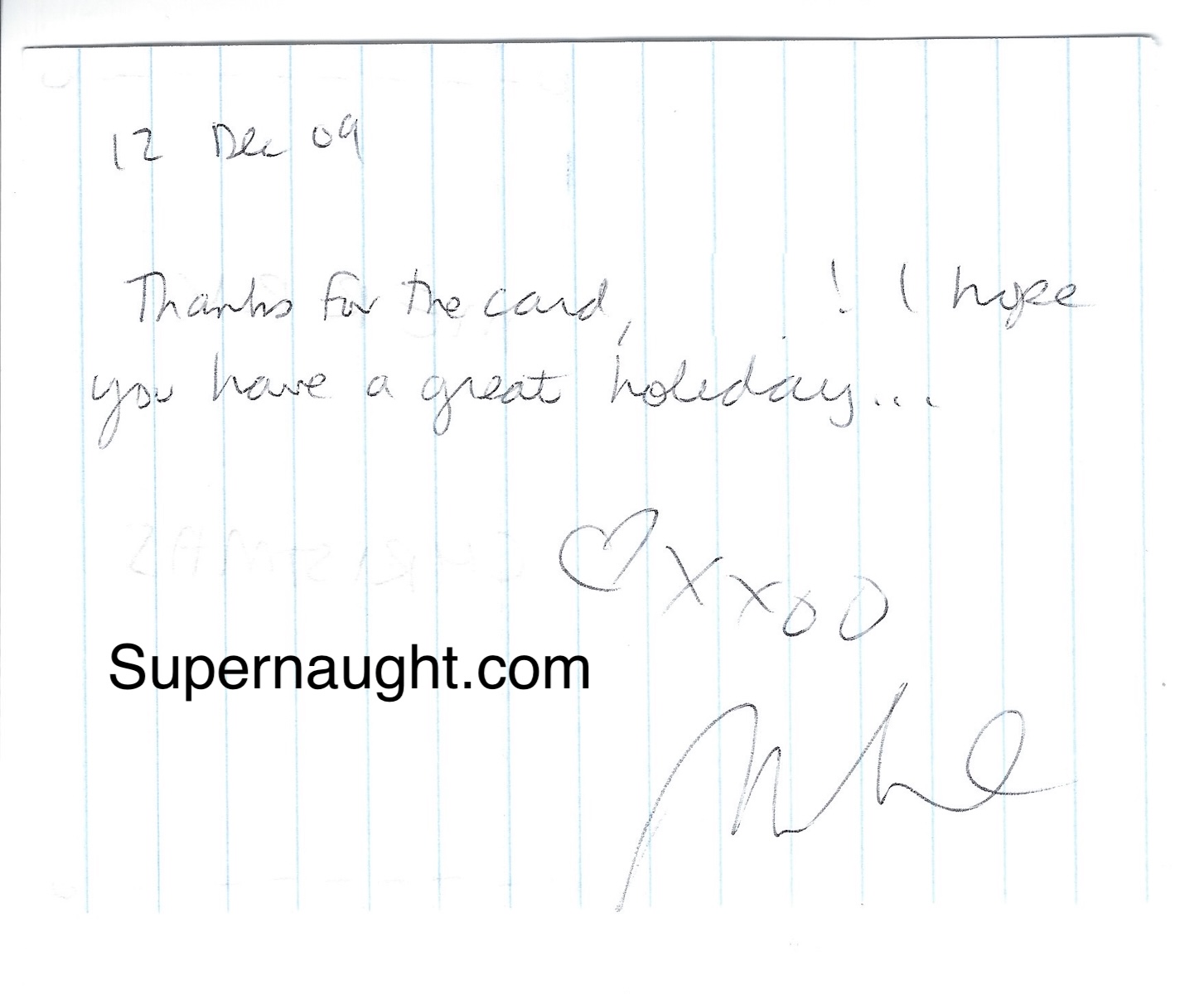 Michael Alig Merry Christmas Hand Drawn Card Signed image 2