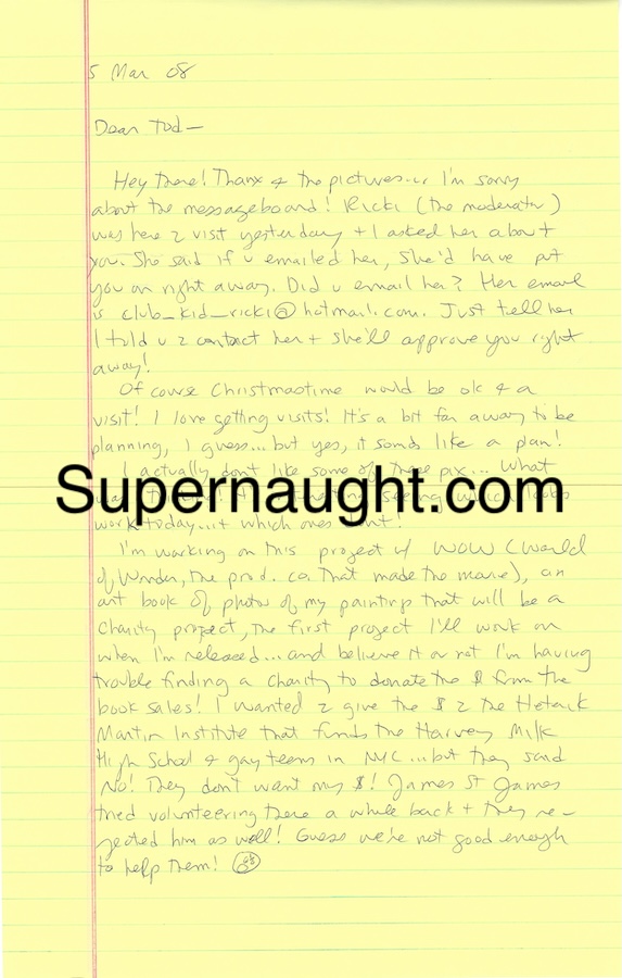 Michael Alig Signed Letter with Hand Drawn Heart image 2