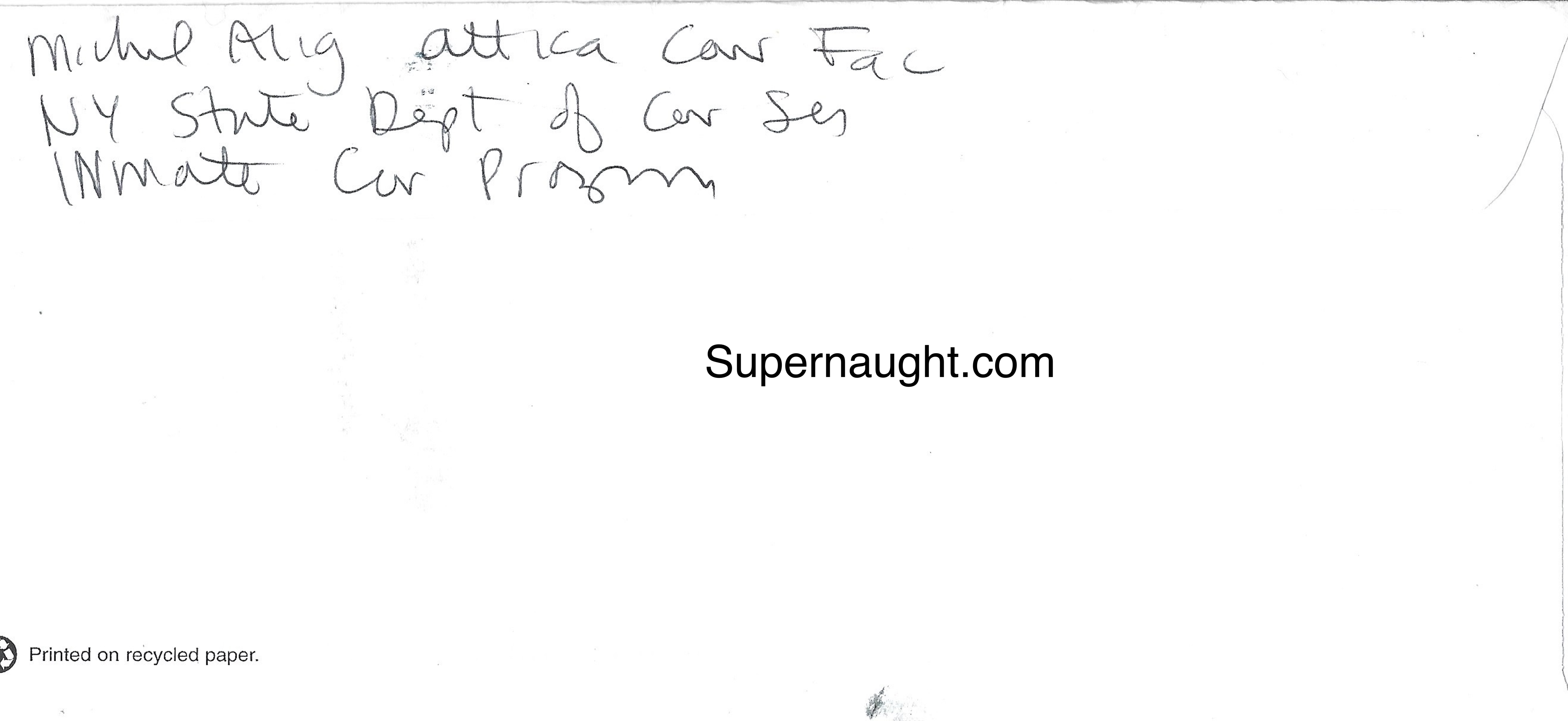 Michael Alig Signed Prison Envelope