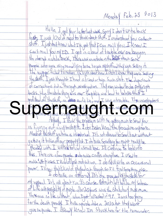 Michael Carneal Letter and Envelope Both Signed