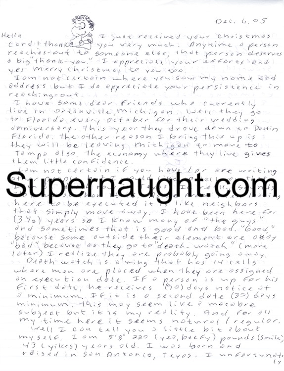 Michael Rodriguez Letter with Doodles Envelope Set Signed