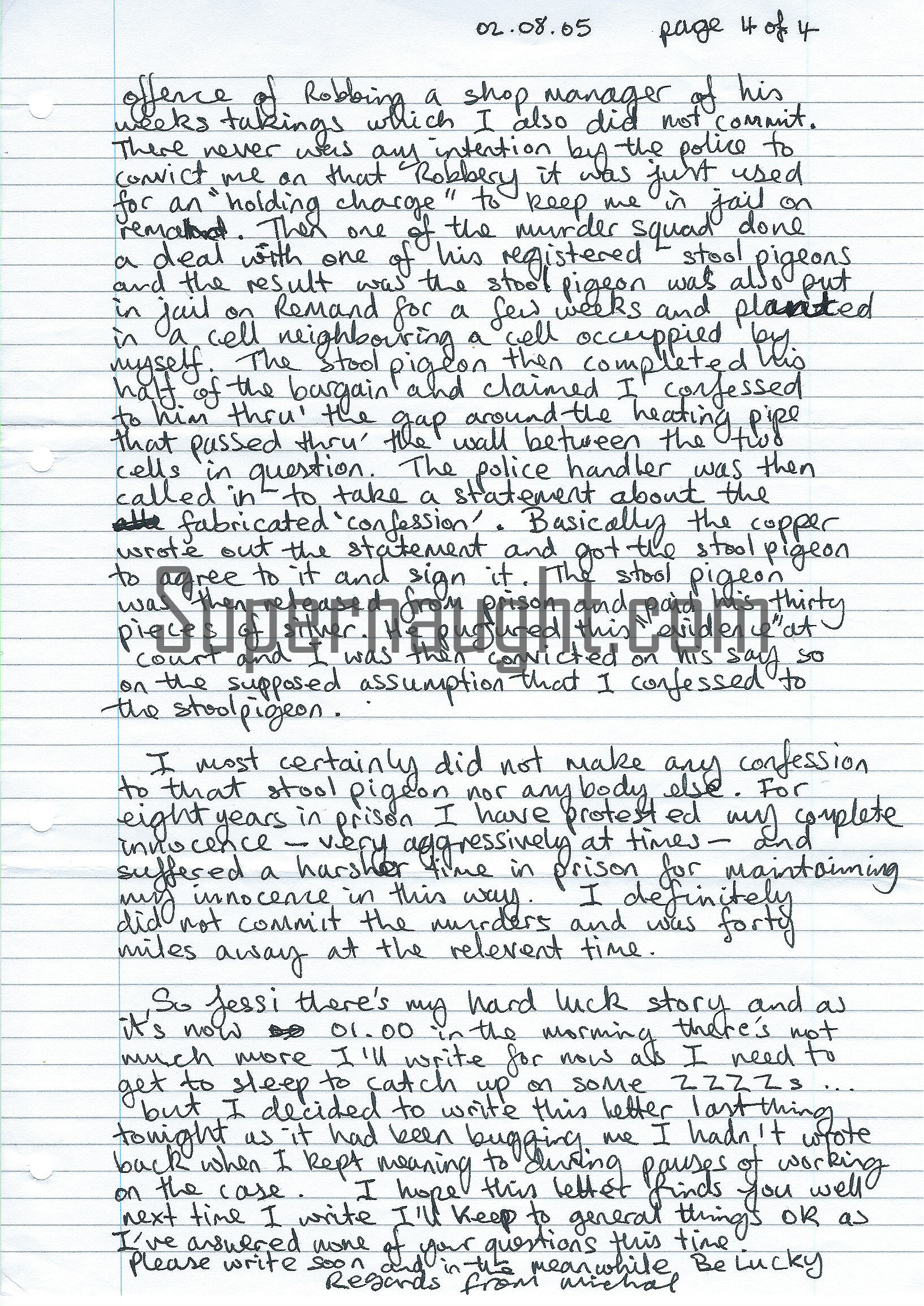 Michael Stone Four Page Letter Signed Twice With Envelope Set image 2