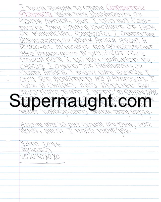 Moses Sithole Five Page Handwritten Letter Envelope Both Signed image 2