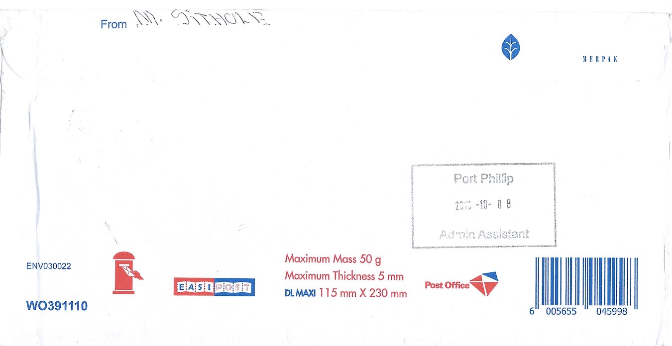 Moses Sithole Five Page Handwritten Letter Envelope Both Signed image 4