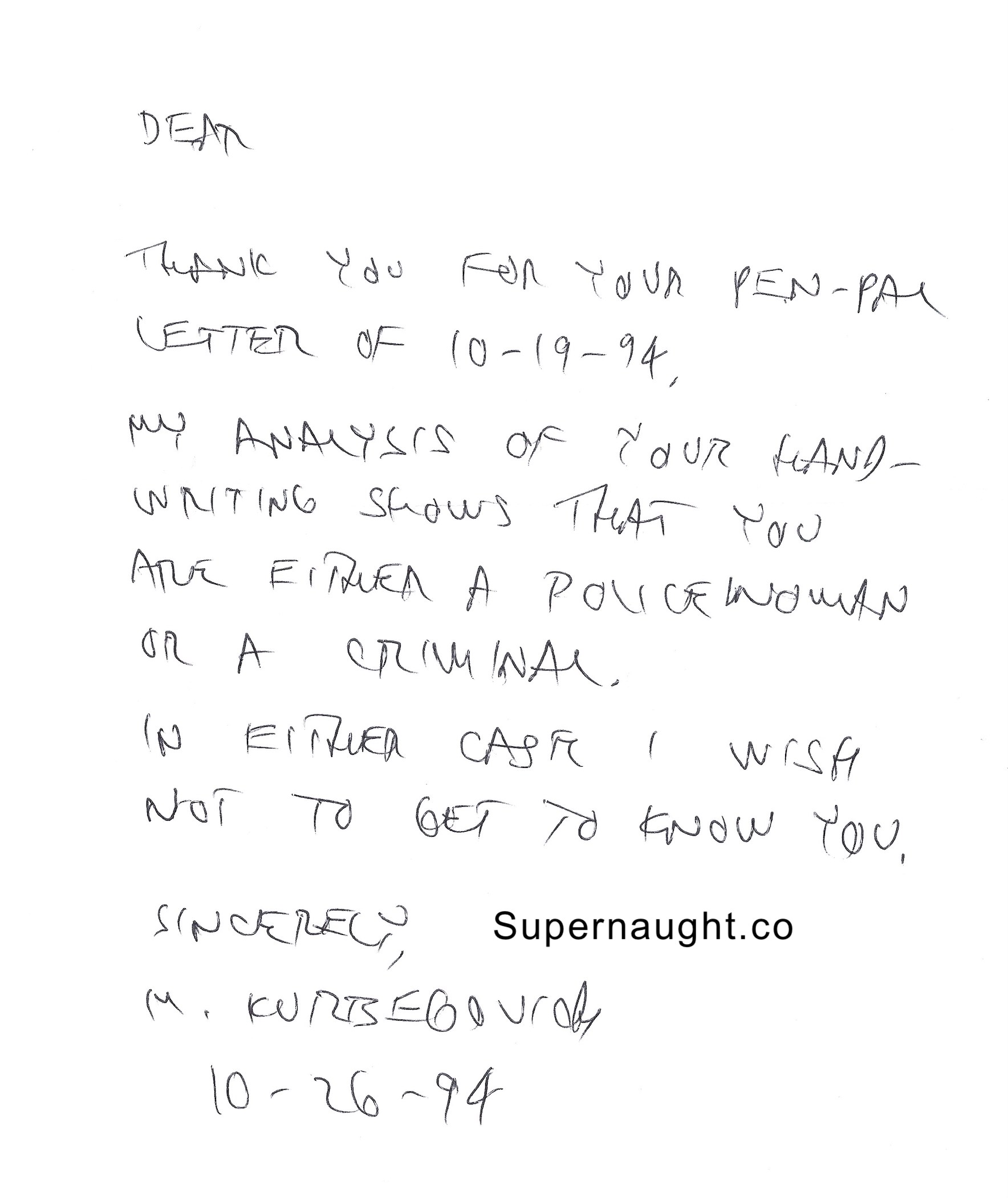 Muharem Kurbegovic Signed Letter