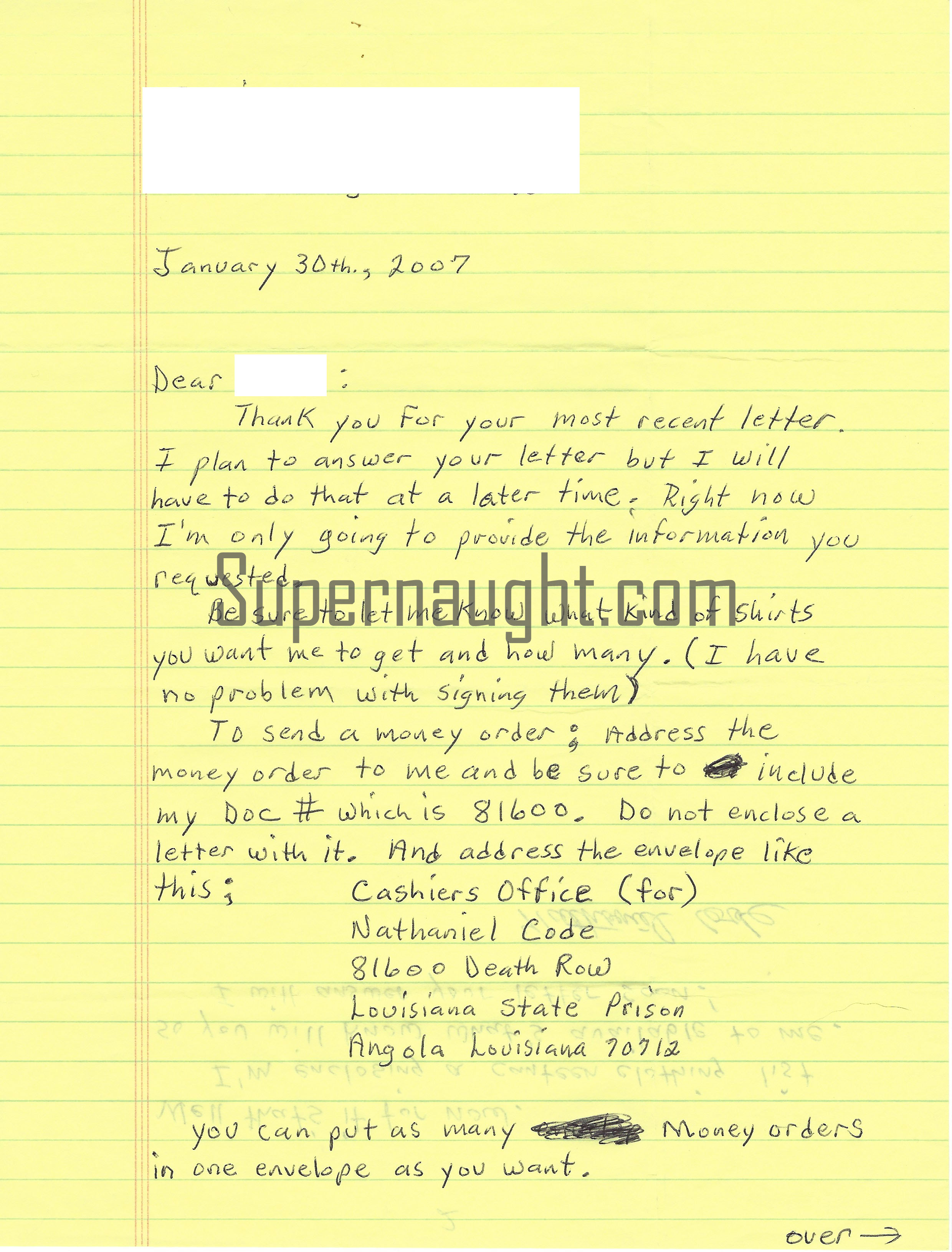 Nathaniel Code Signed Two Page Letter and Envelope Set