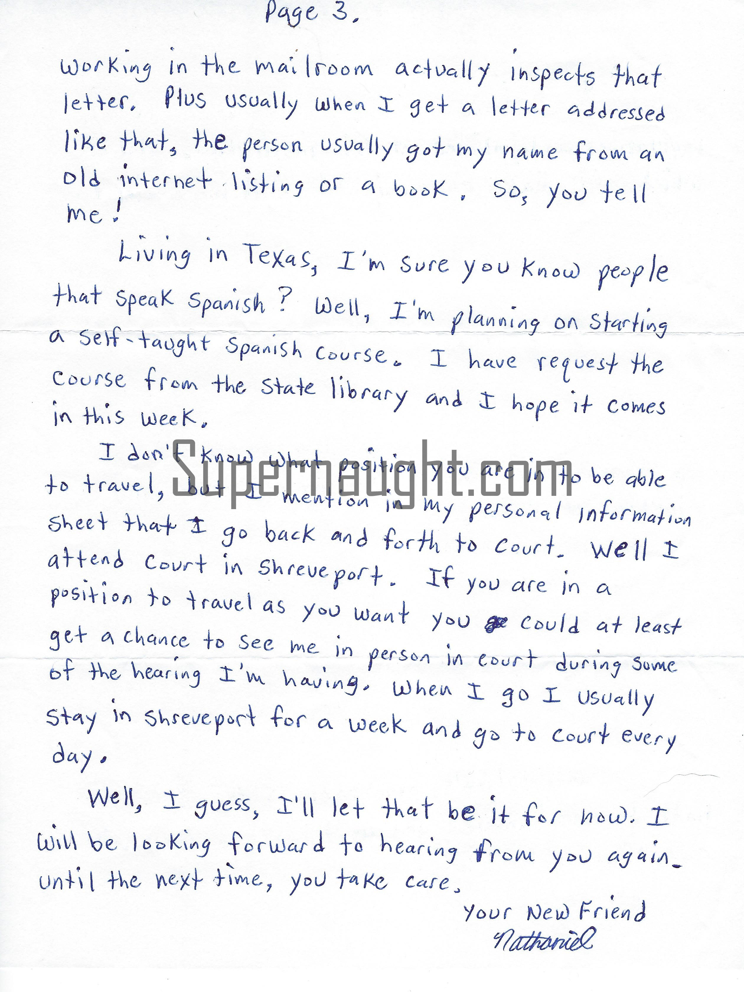 Nathaniel Code Three Page Letter and Envelope Set Both Signed image 3