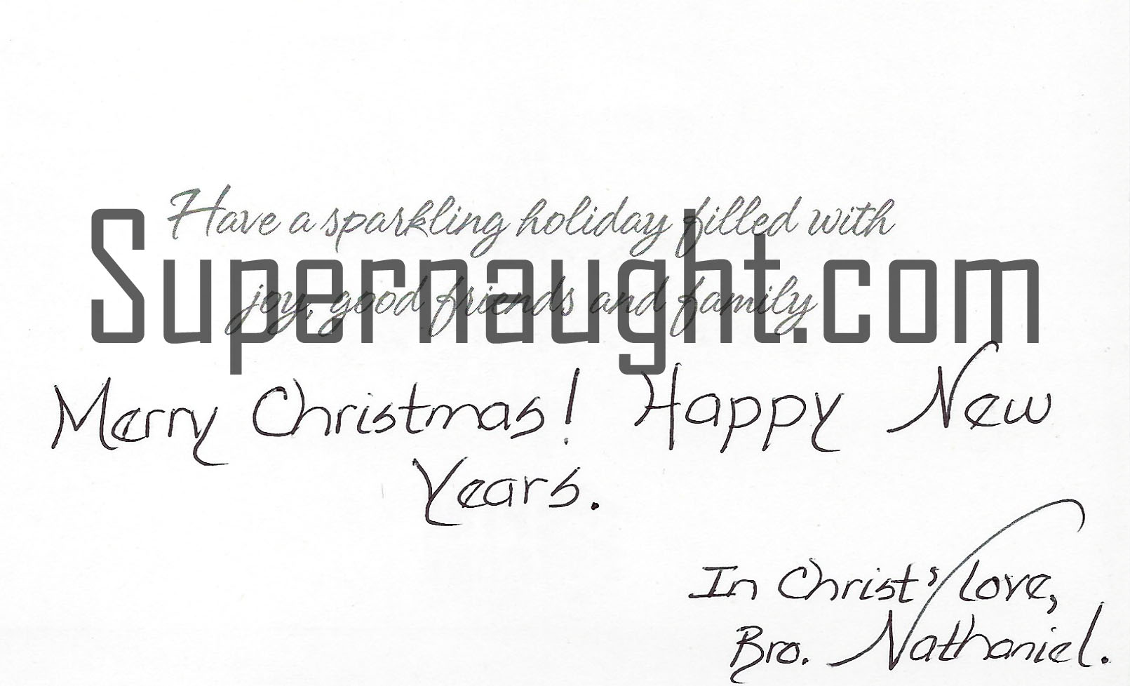 Nathaniel White Autographed Christmas Card