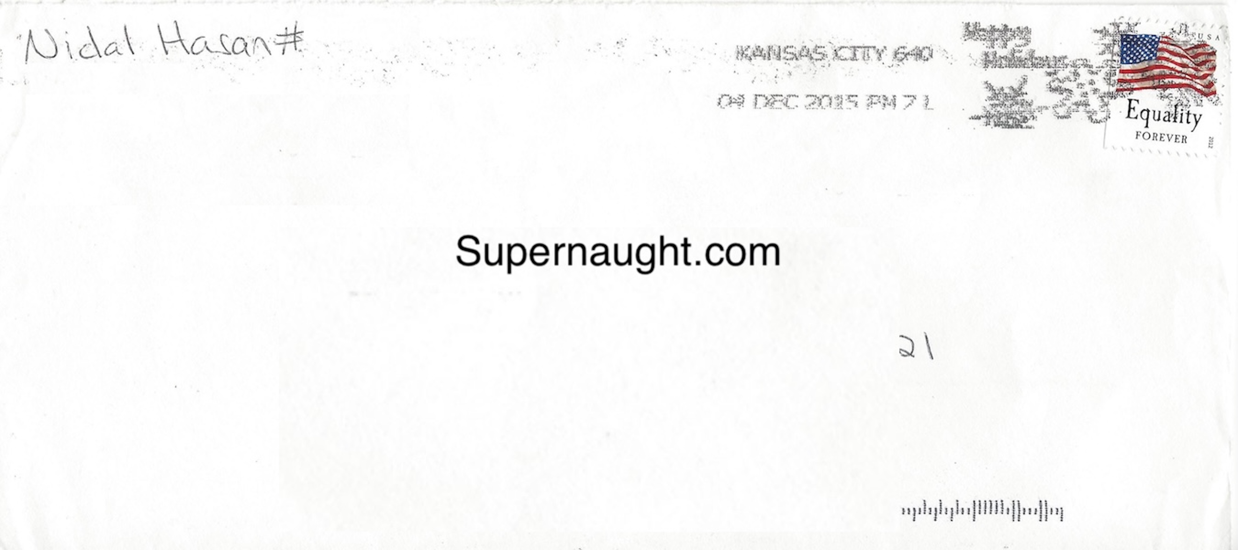 Nidal Hasan Letter and Envelope Set Both Signed image 2
