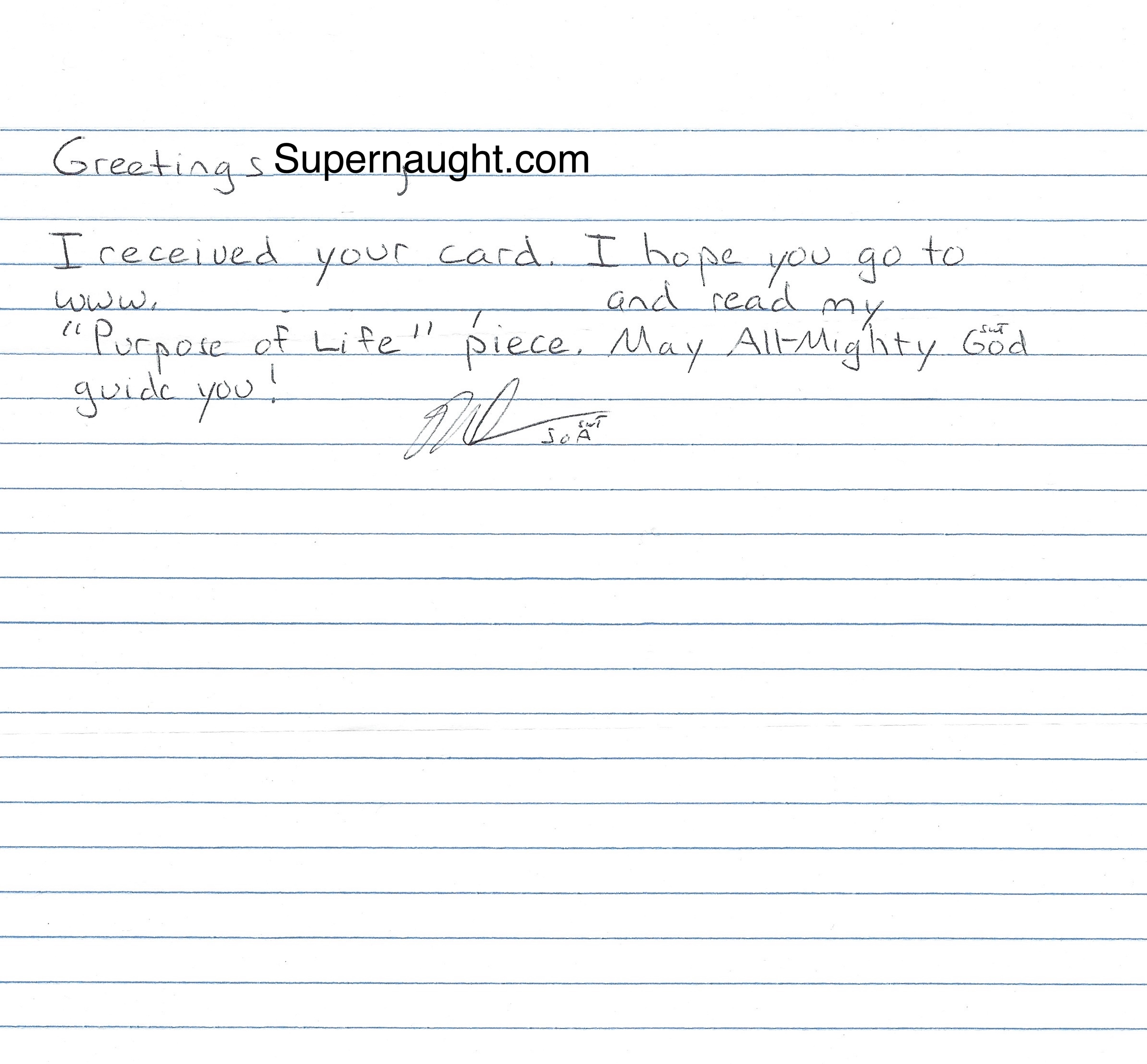 Nidal Hasan Signed Note and Envelope