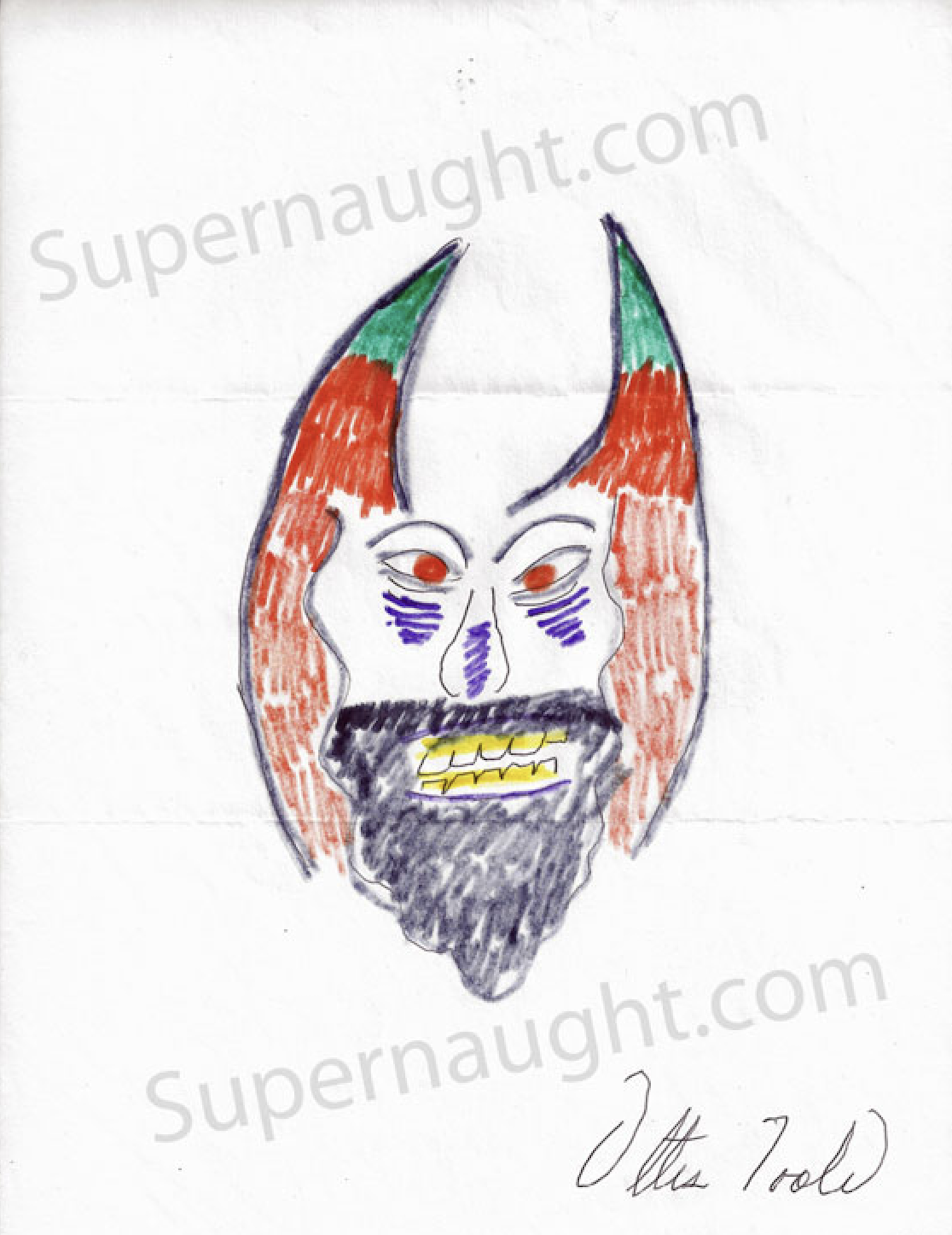 Ottis Toole Devil Drawing Signed