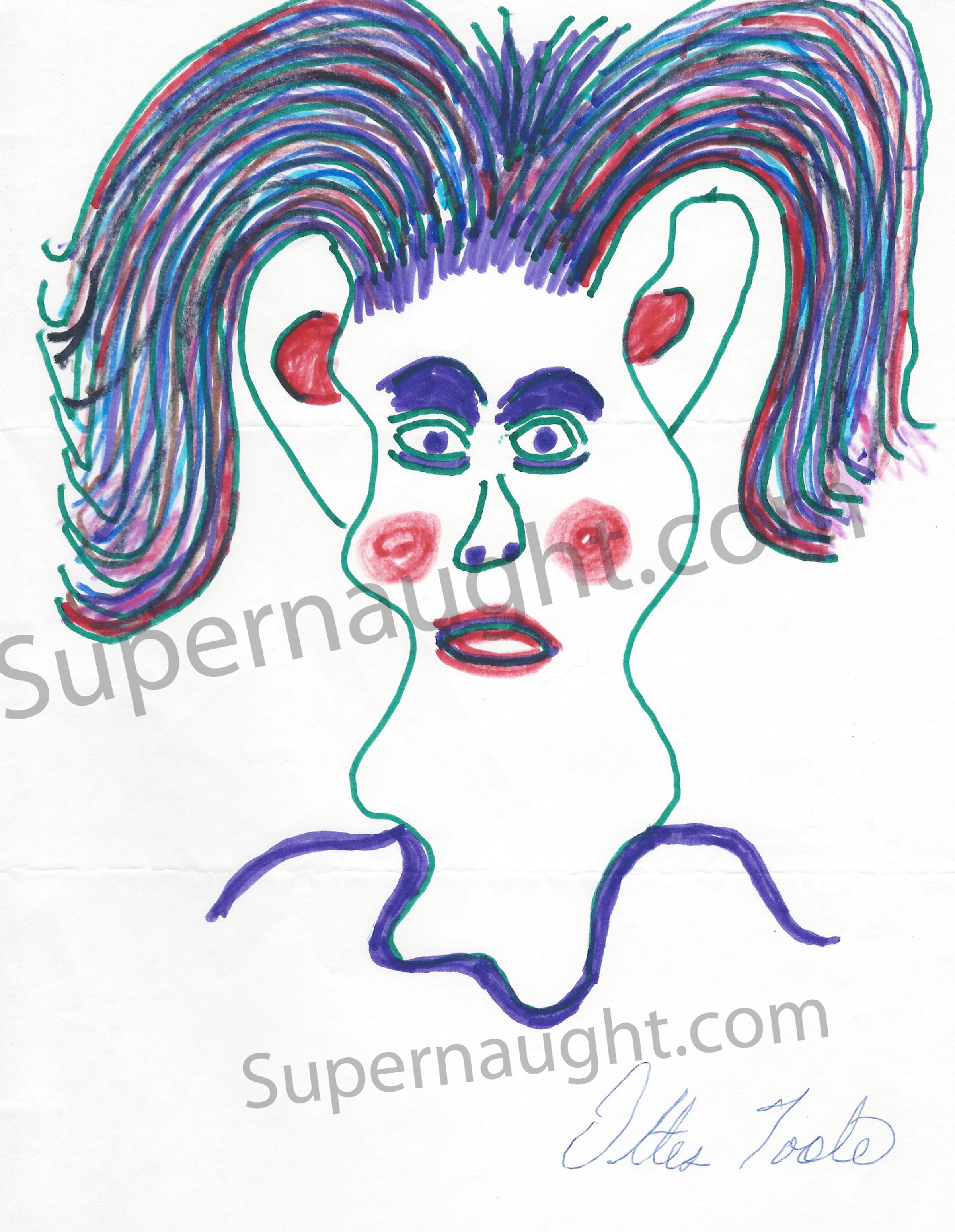 Ottis Toole Female Drawing Signed