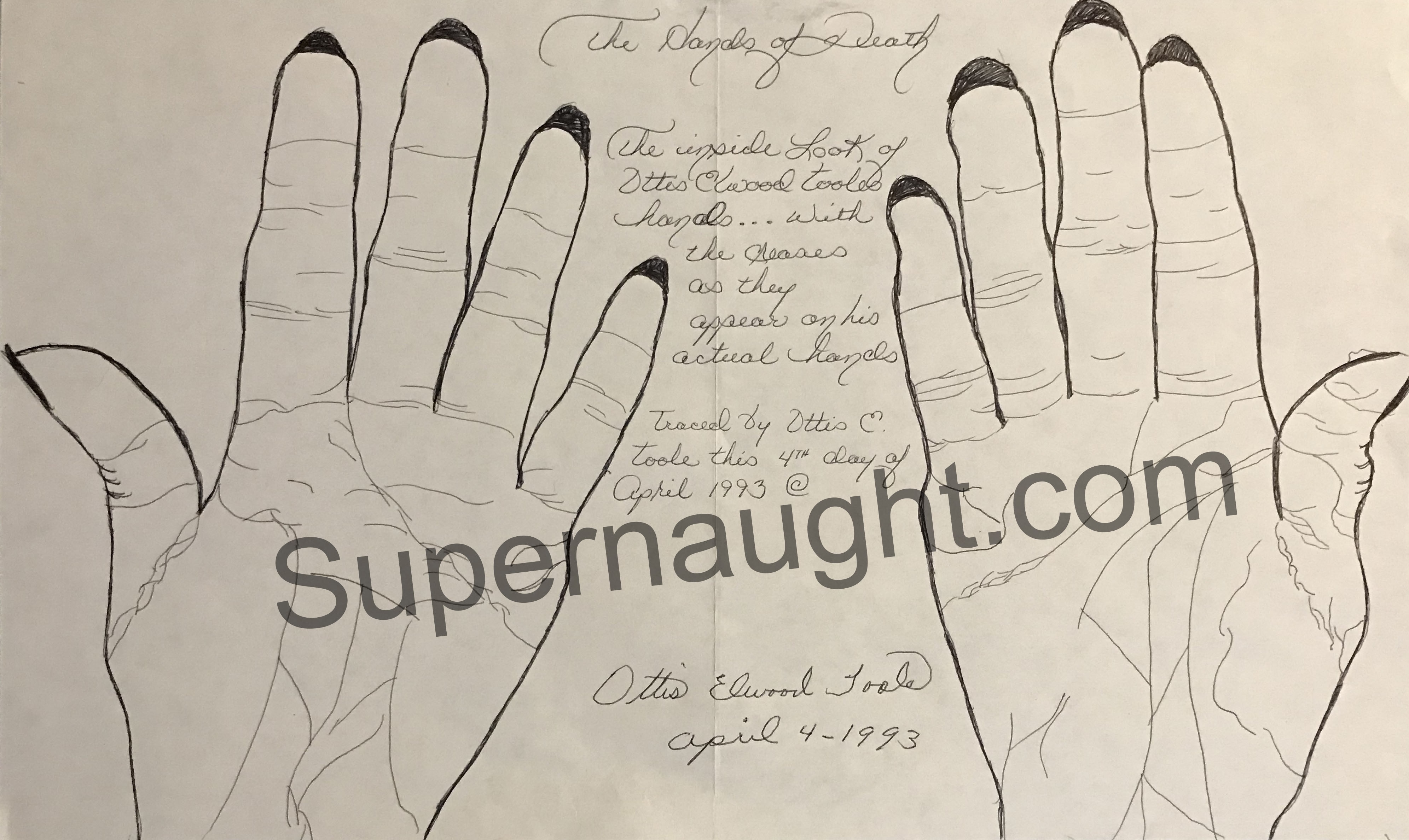 Ottis Toole The Hands of Death Signed