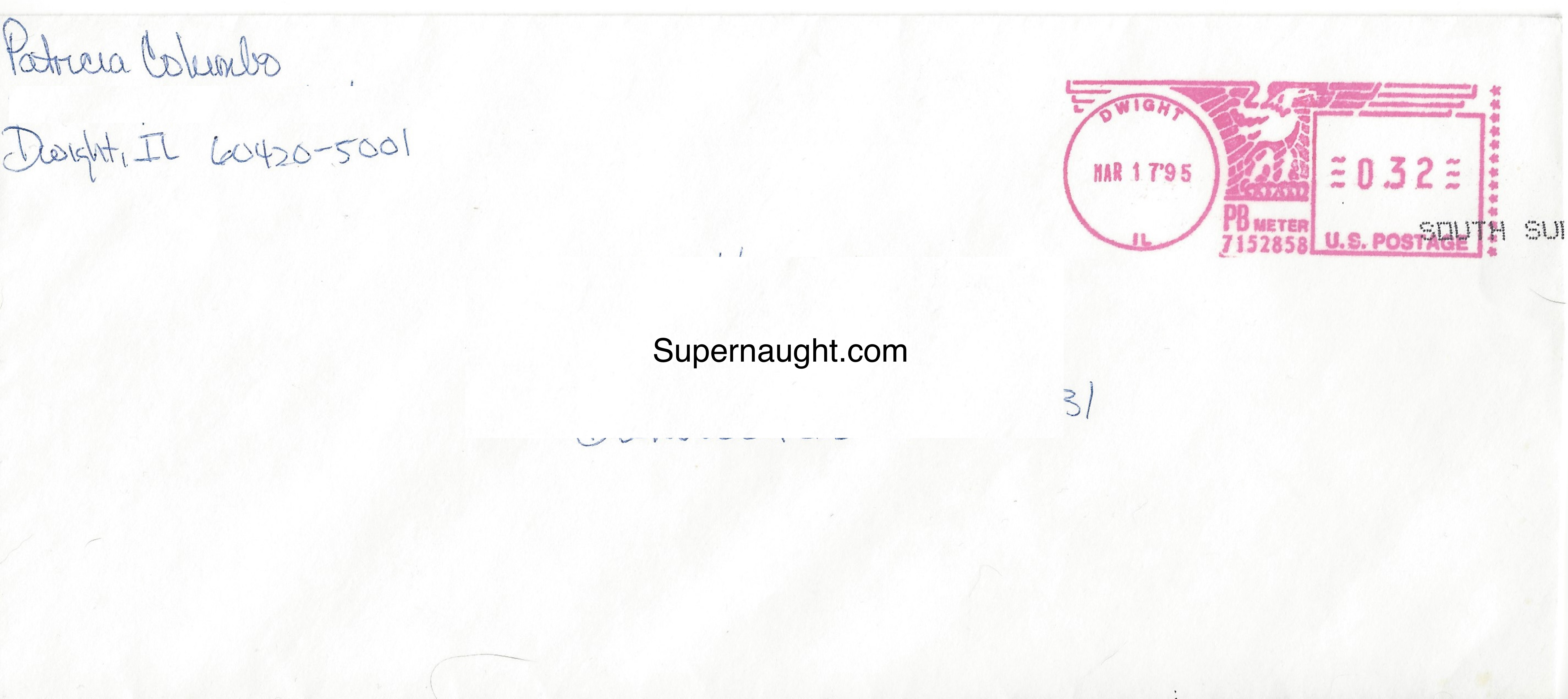 Patricia Columbo Signed Envelope
