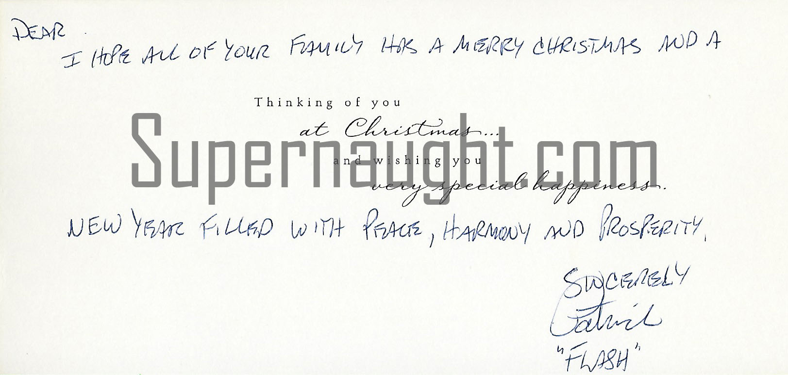 Patrick Flash Gordon Signed Christmas Card image 2