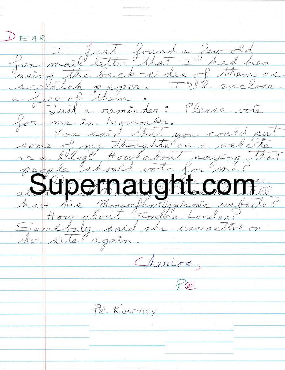 Patrick Kearney Signed Letter And Envelope