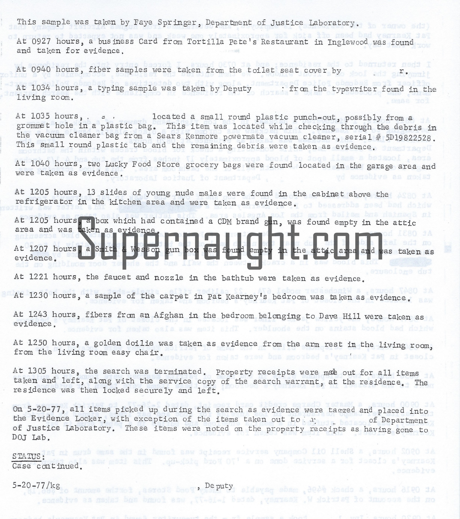 Patrick Wayne Kearney 1977 Crime Report 106 Pages image 2