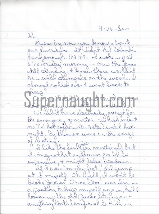 Patsy Evans Letter and Envelope with Artwork Pee Wee Gaskins Girlfriend