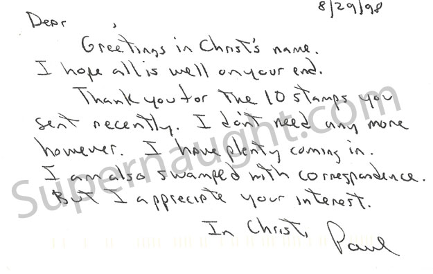 Paul Hill Signed Postcard