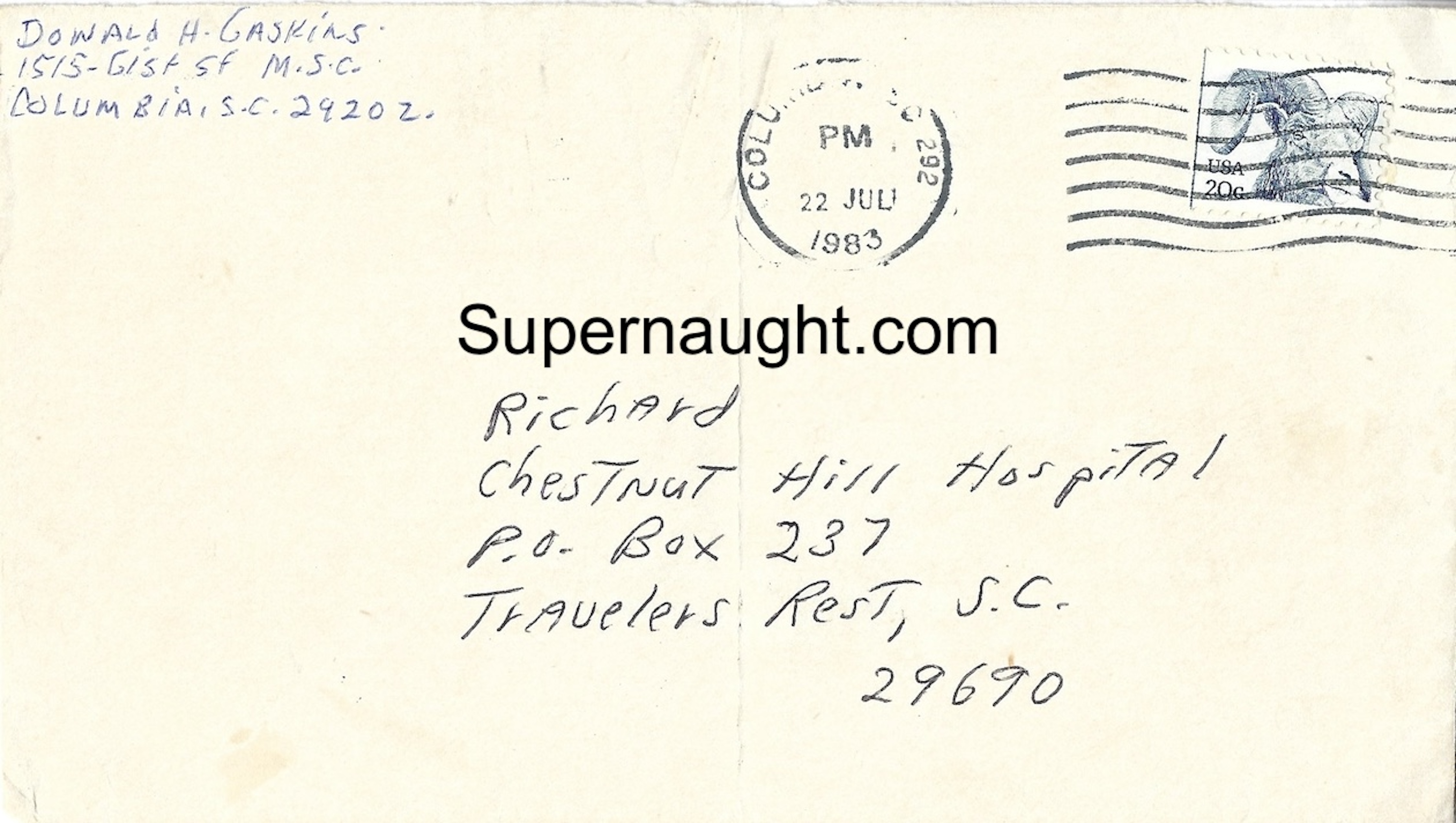 Donald Pee Wee Gaskins Letter and Envelope Set Both Signed image 3