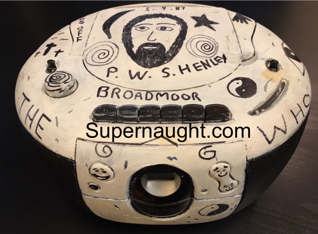 Peter Sutcliffe Boom Box With Poem And Self Portrait Artwork