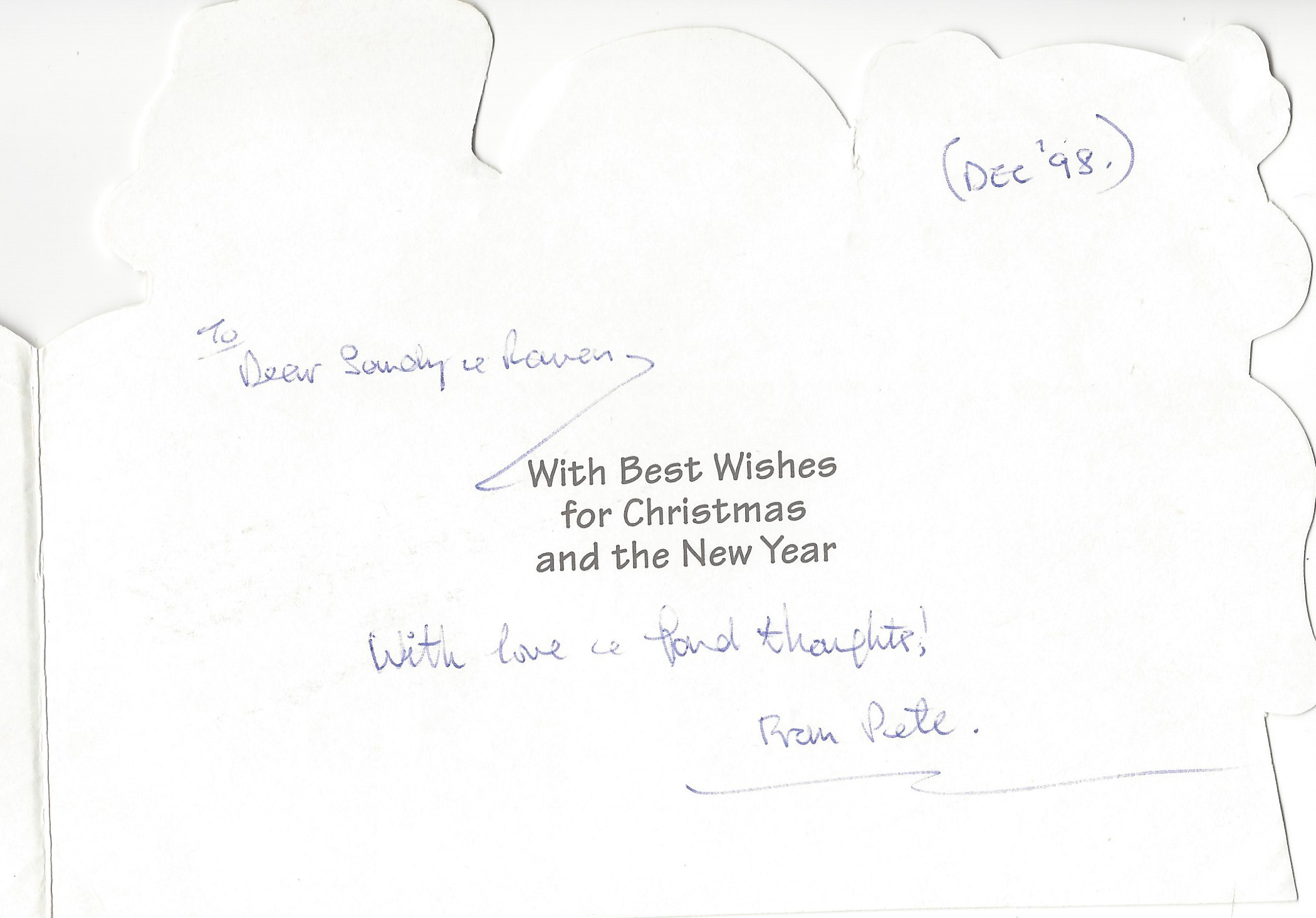 Peter Sutcliffe Christmas Card Signed with Envelope Set image 2
