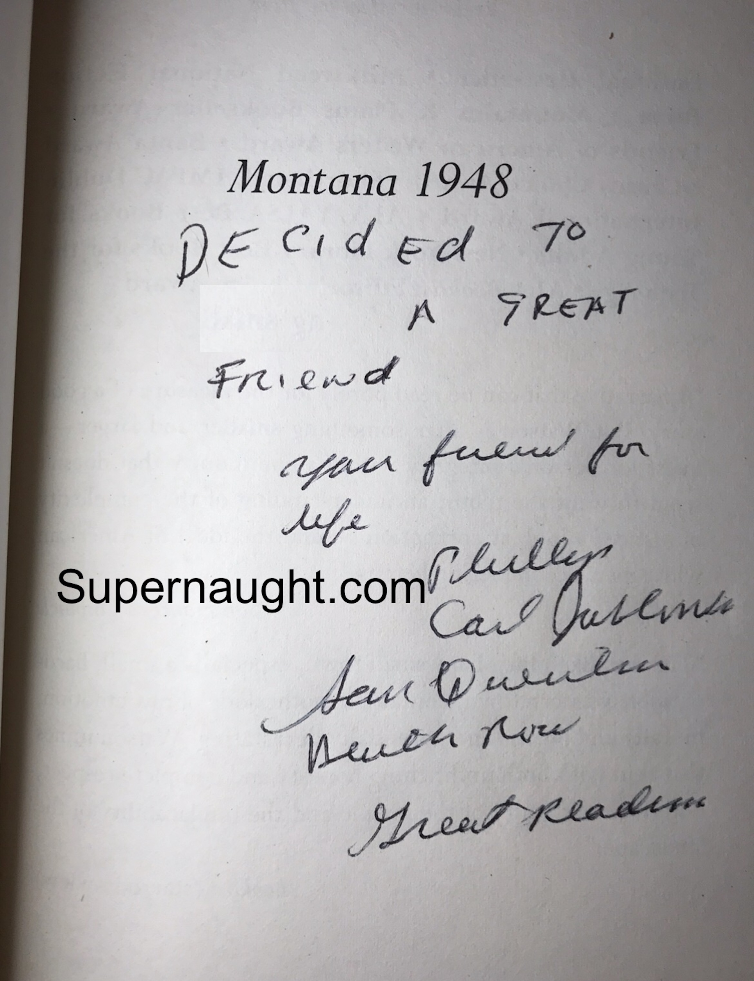 Phillip Carl Jablonski Montana 1948 Signed Book