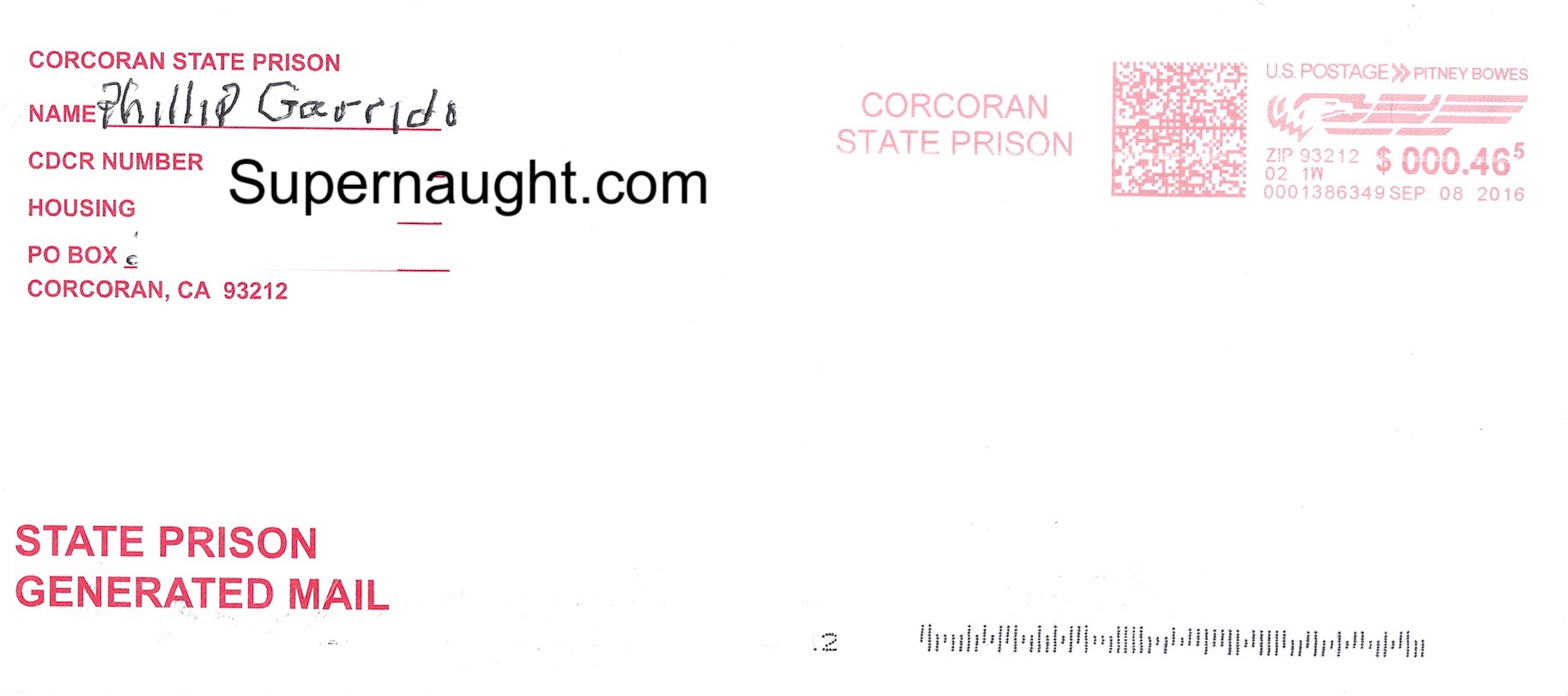 Phillip Garrido Signed Envelope