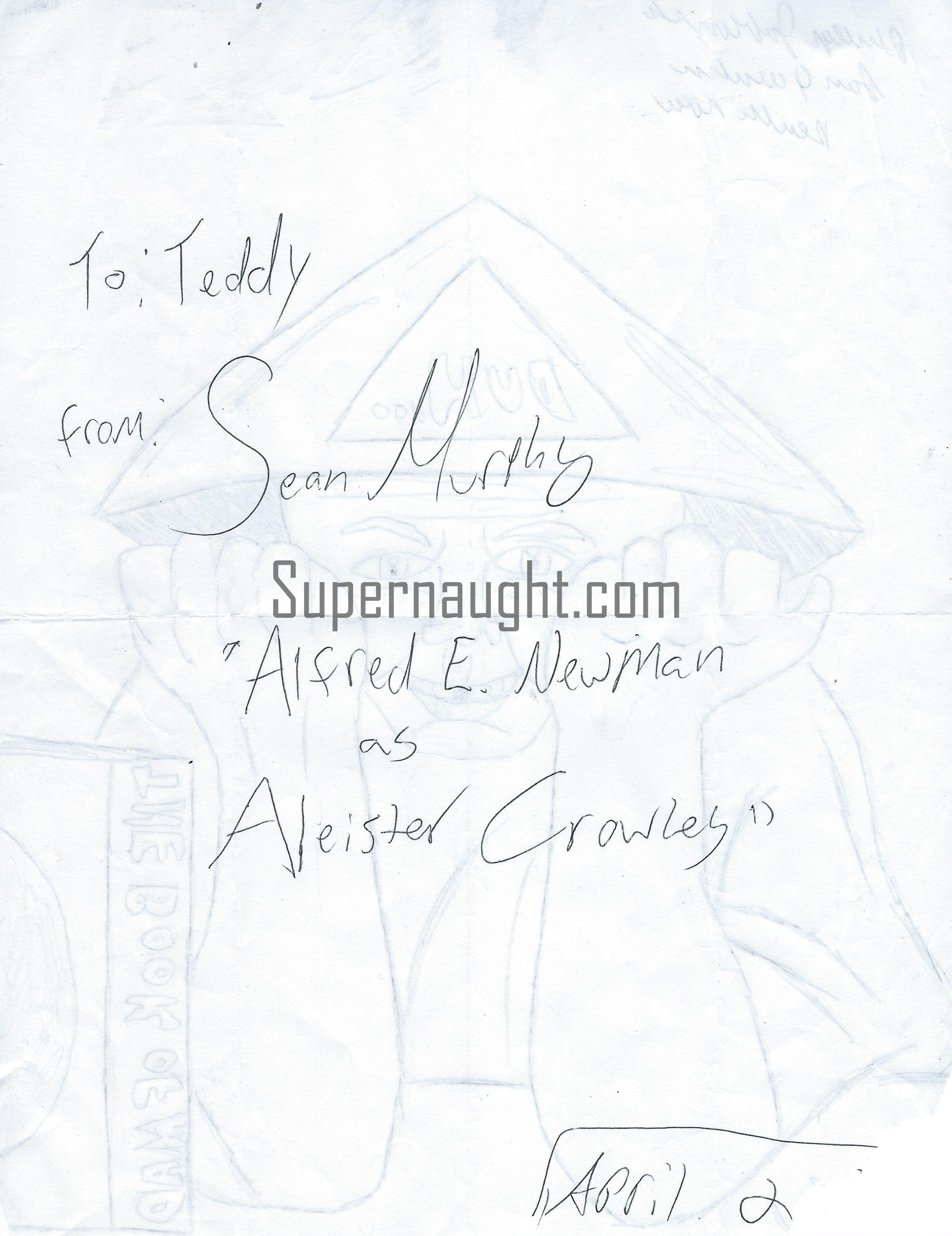 Phillip Jablonski Alfred E. Neuman Aleister Crowley Drawing Signed image 2