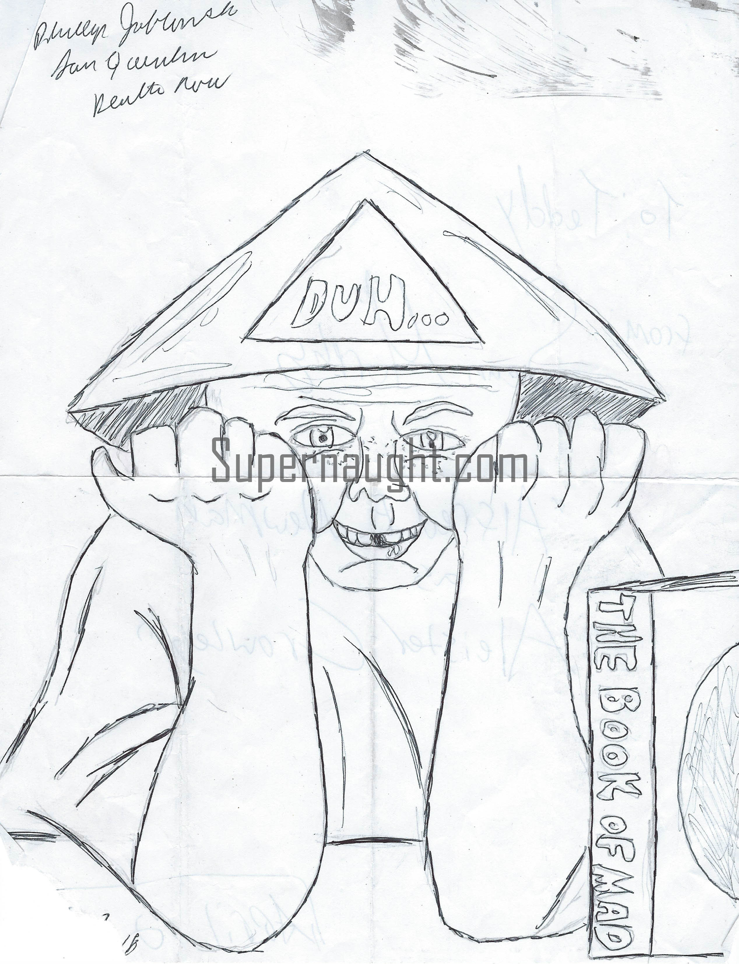 Phillip Jablonski Alfred E. Neuman Aleister Crowley Drawing Signed