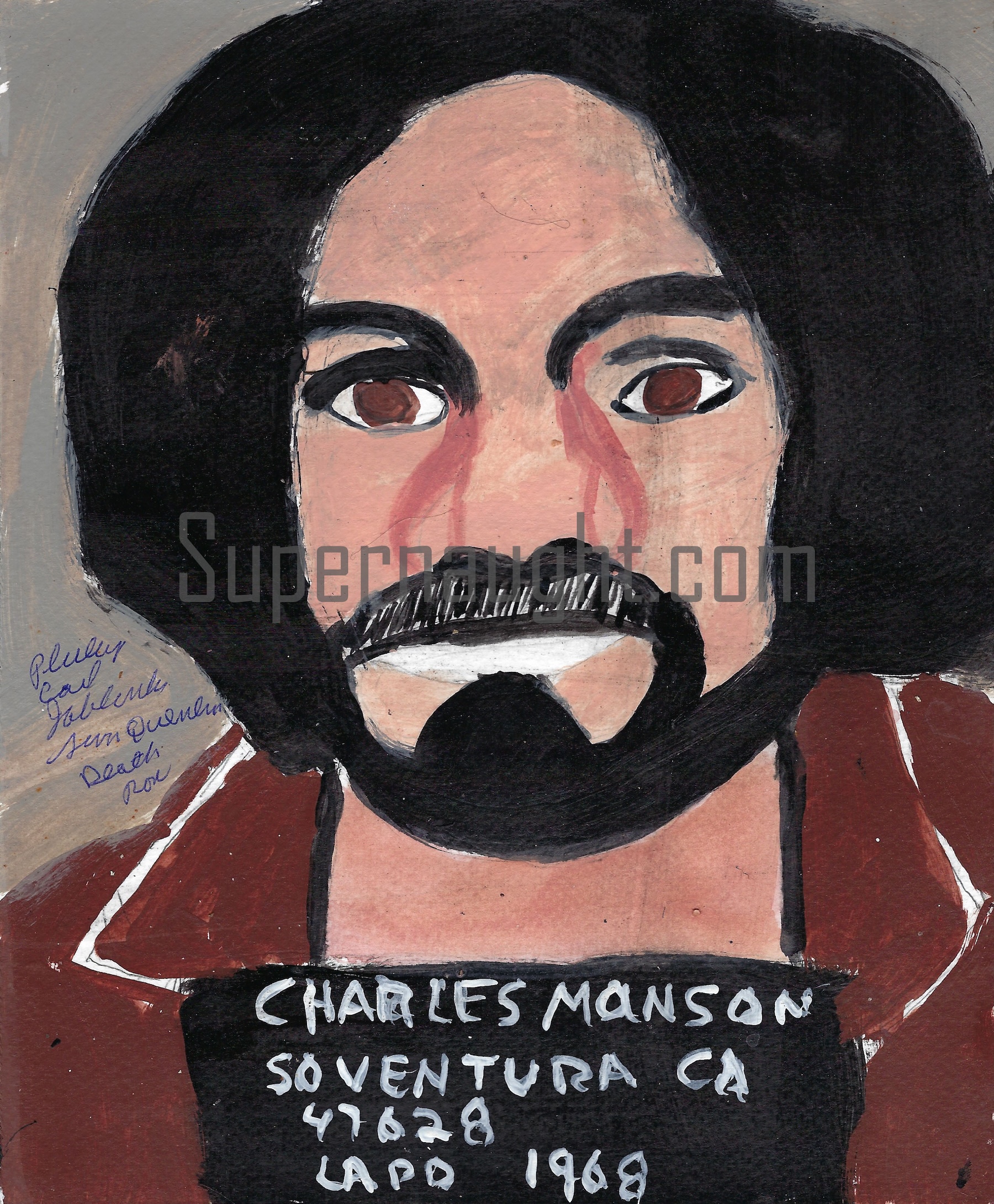 Phillip Jablonski Charles Manson Mugshot Painting Signed