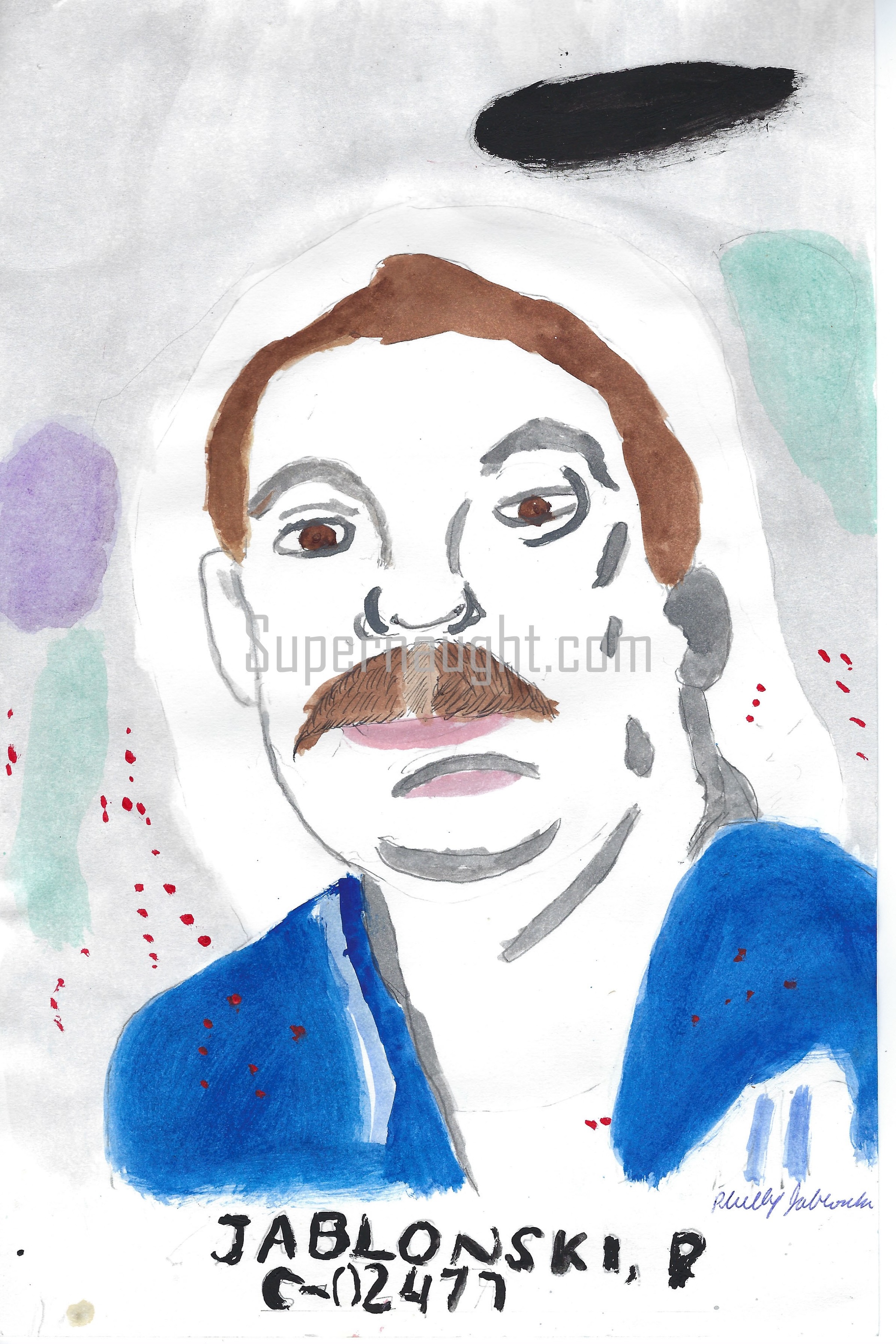 Phillip Jablonski Condemned Mugshot Artwork Signed
