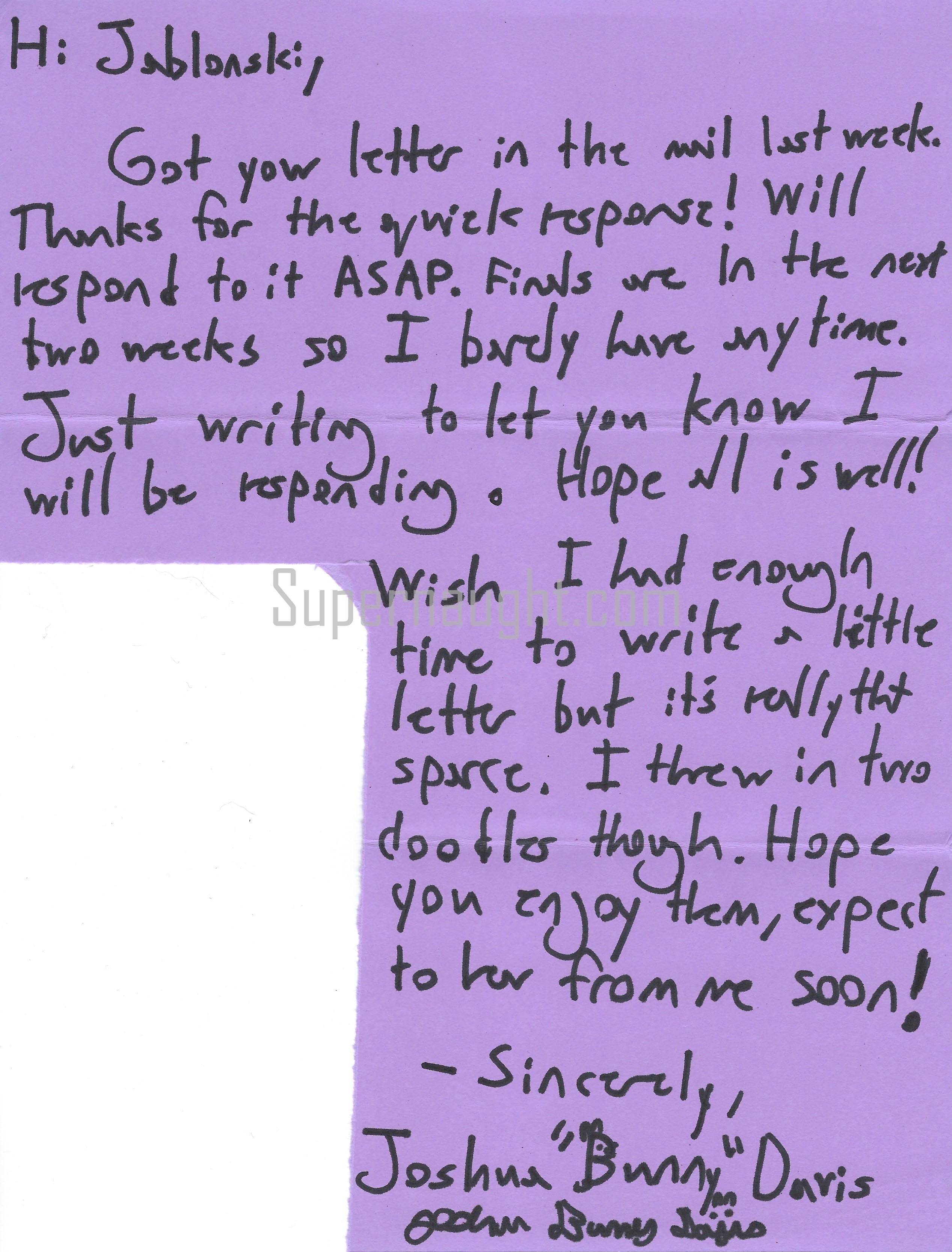 Phillip Jablonski Fan Mail