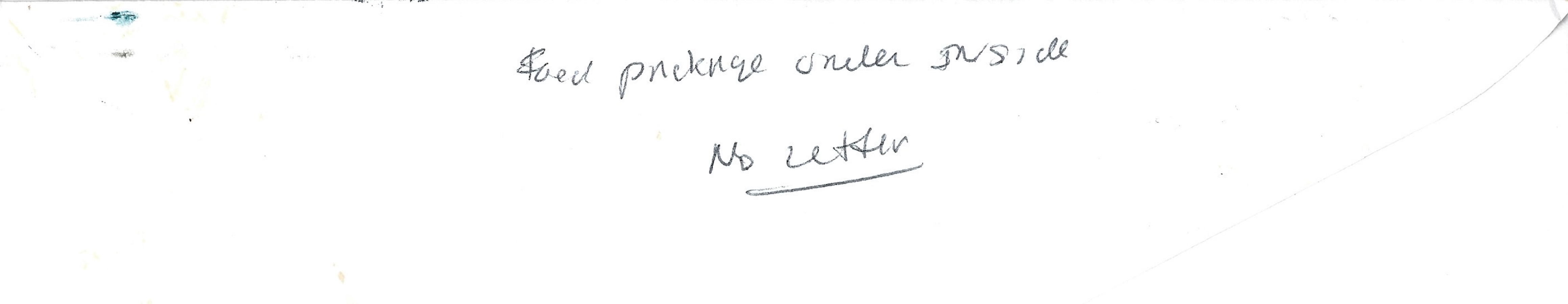 Phillip Jablonski Handwritten Food Box Order with Hand Signed Envelope image 4