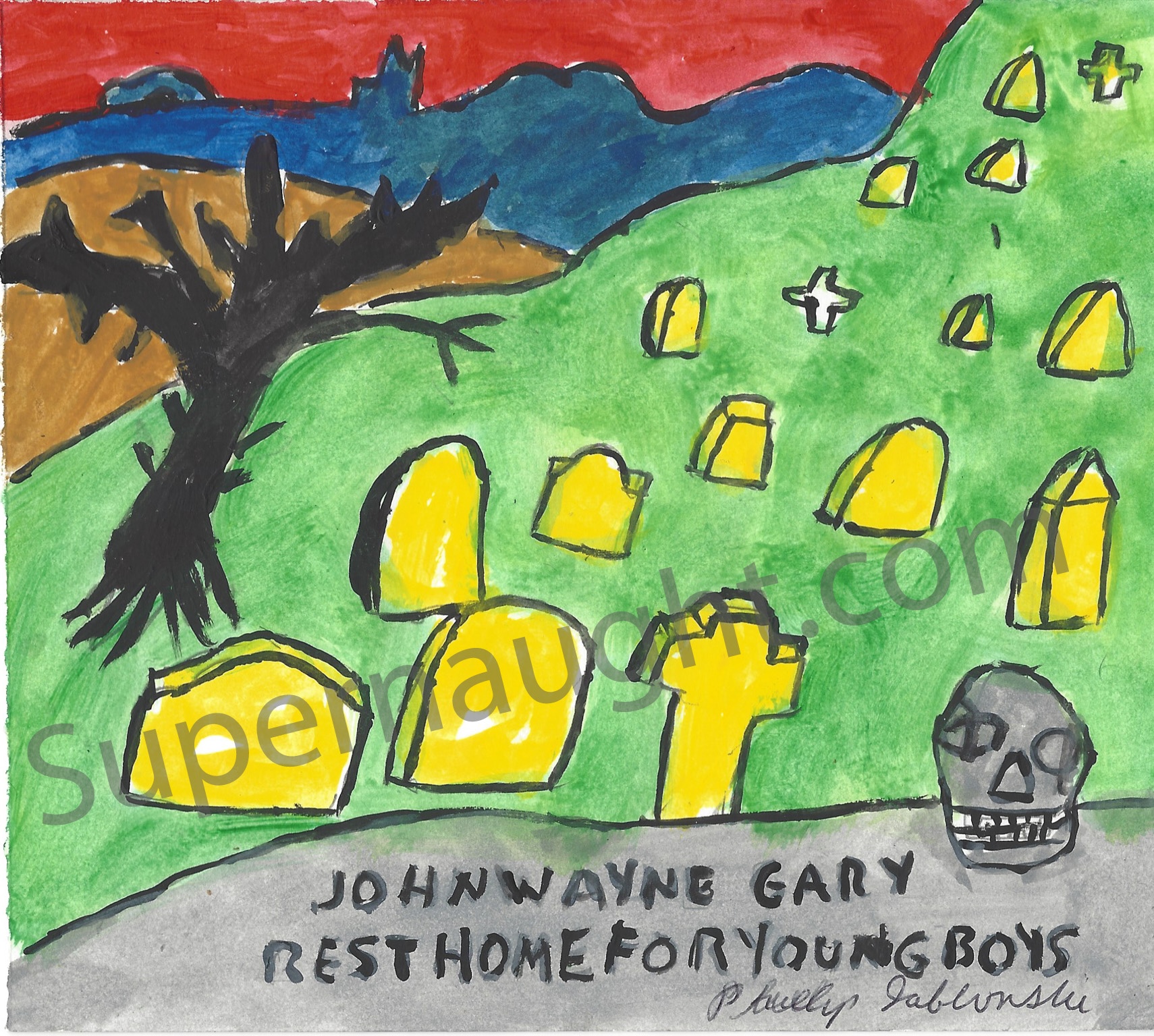 Phillip Jablonski John Gacy Cemetery Painting Signed