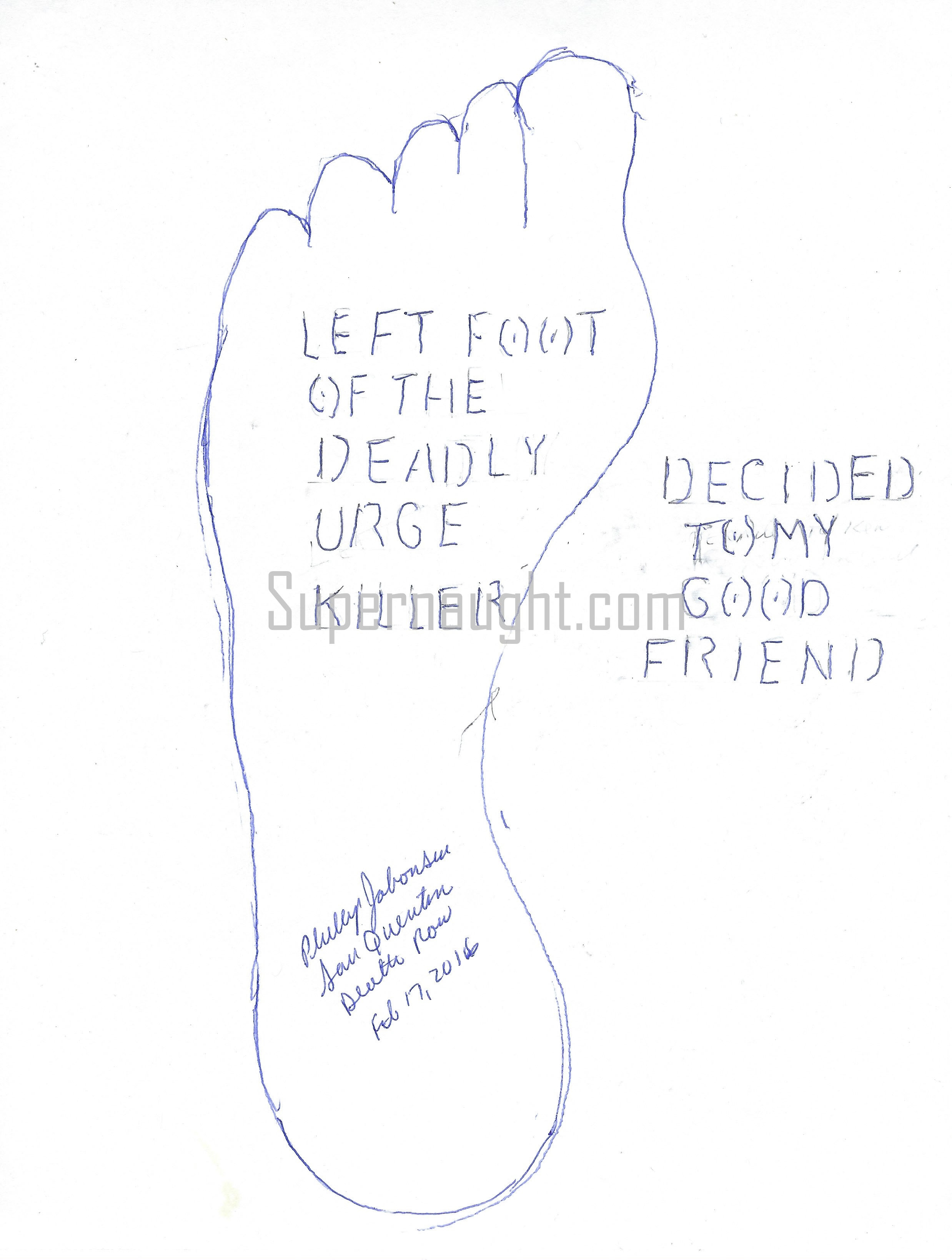 Phillip Jablonski Left Foot Tracing Signed