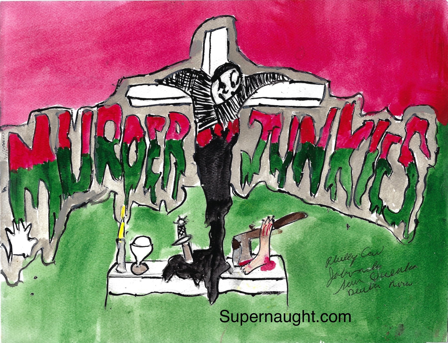 Phillip Jablonski Murder Junkies Painting Signed
