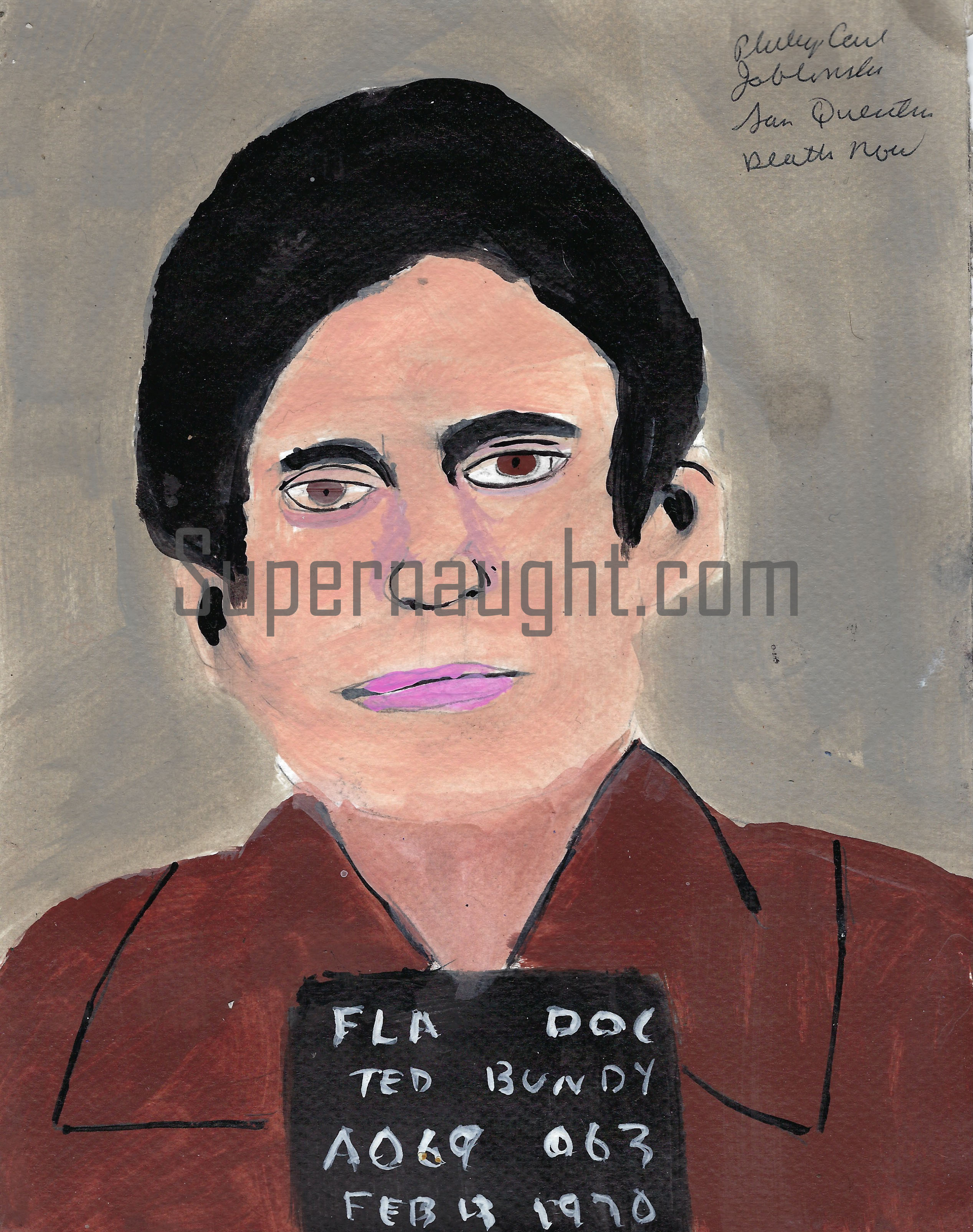 Phillip Jablonski Painting of Ted Bundy Signed San Quentin State Prison