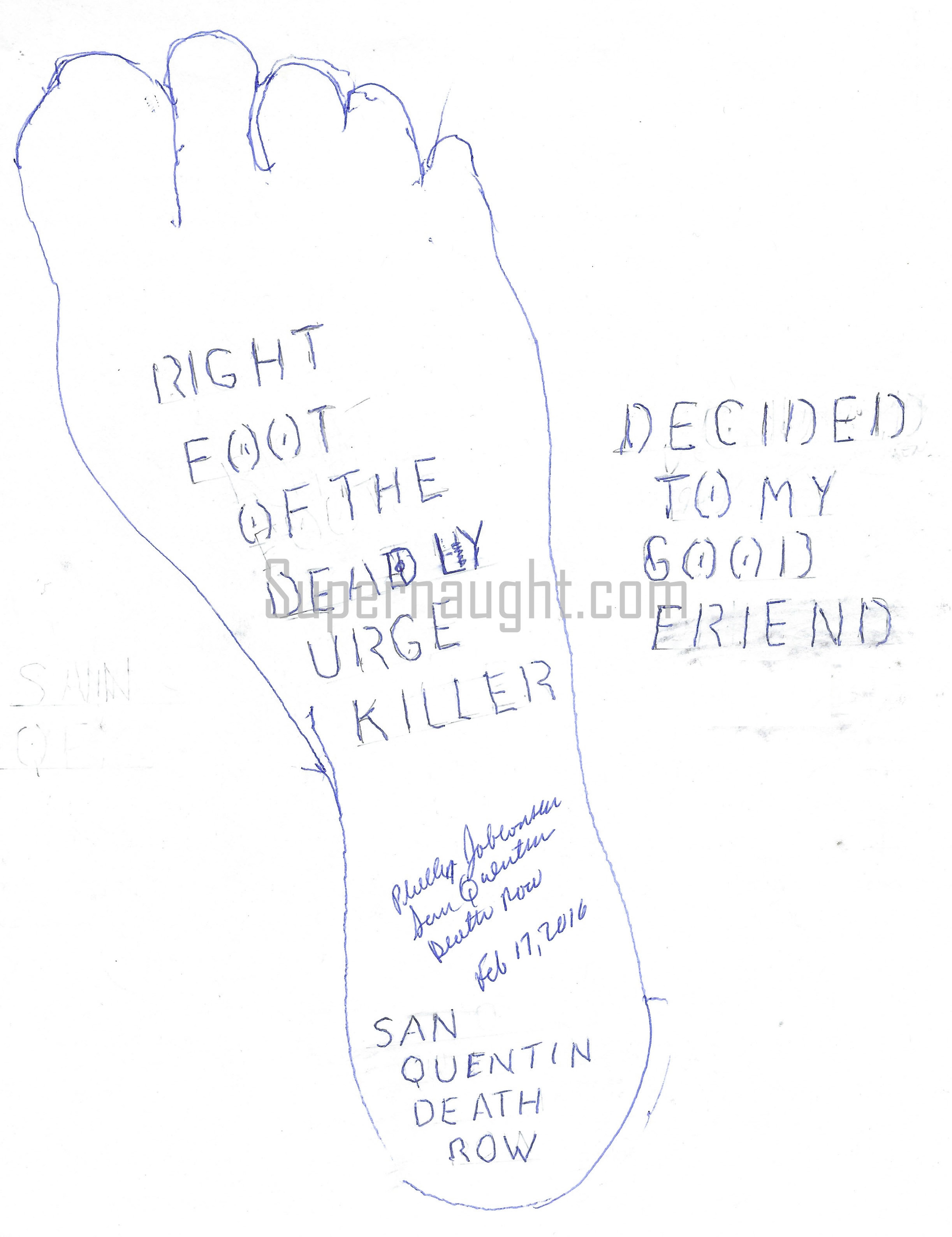 Phillip Jablonski Right Foot Tracing Signed